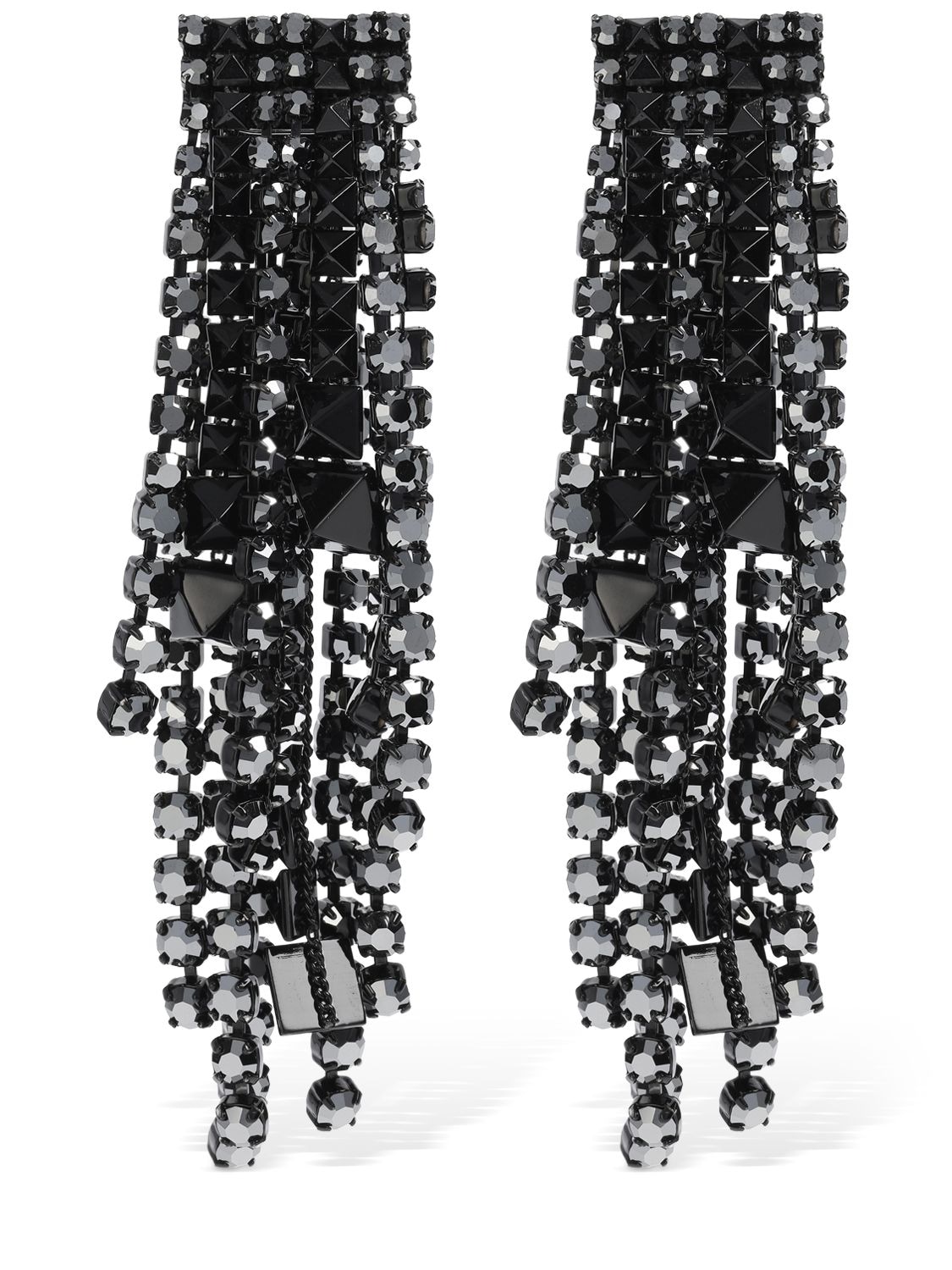 Valentino Garavani Brightrain Crystal Pendant Earrings In Black