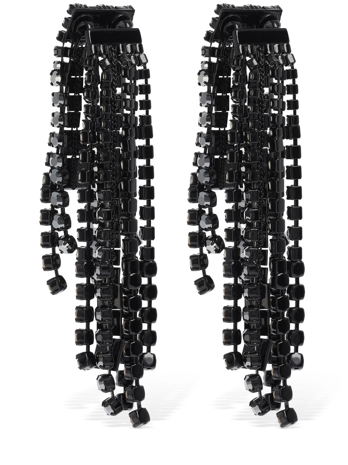 Shop Valentino Brightrain Crystal Pendant Earrings In Black