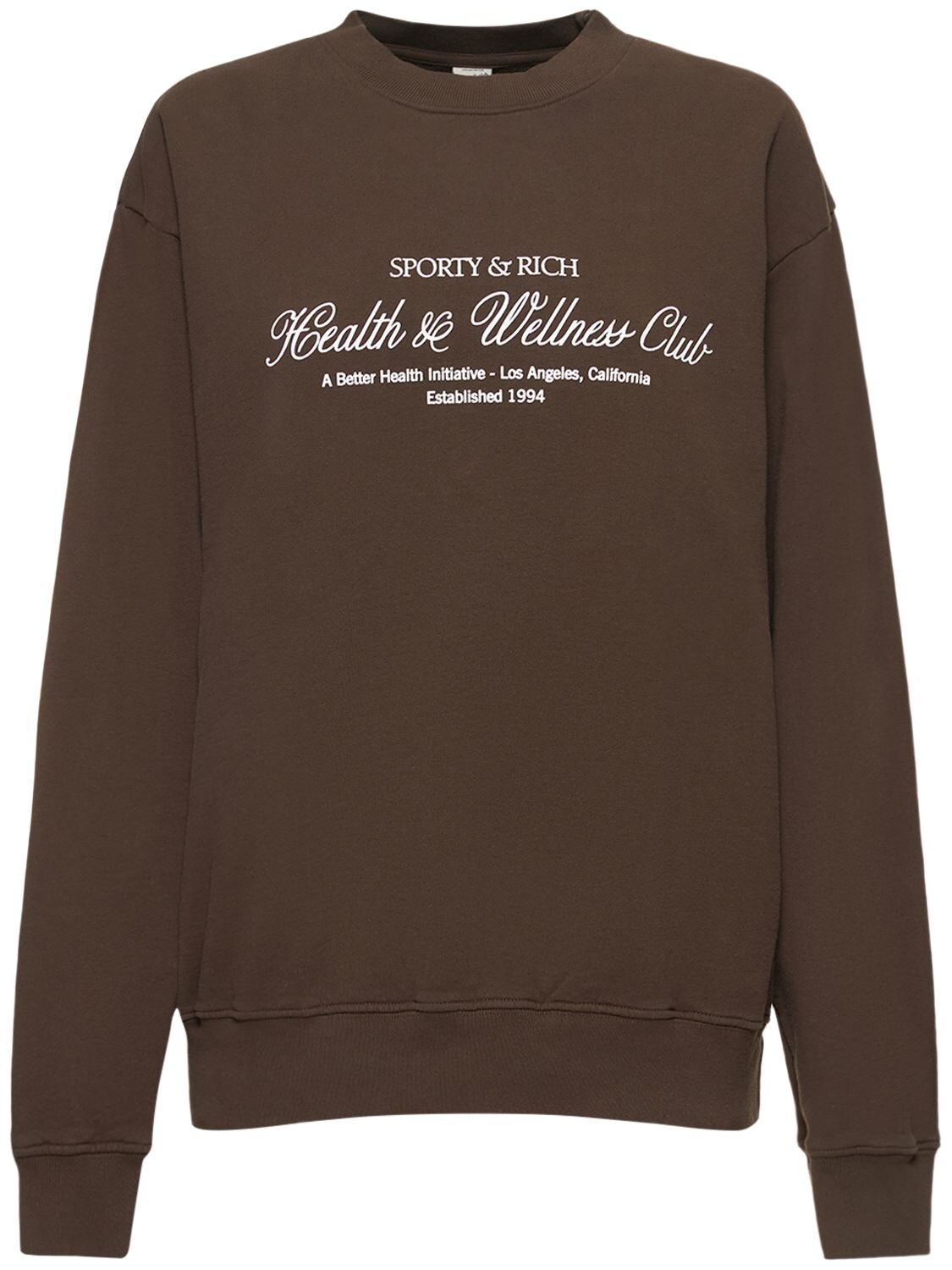 SPORTY AND RICH HEALTH CLUB COTTON SWEATSHIRT