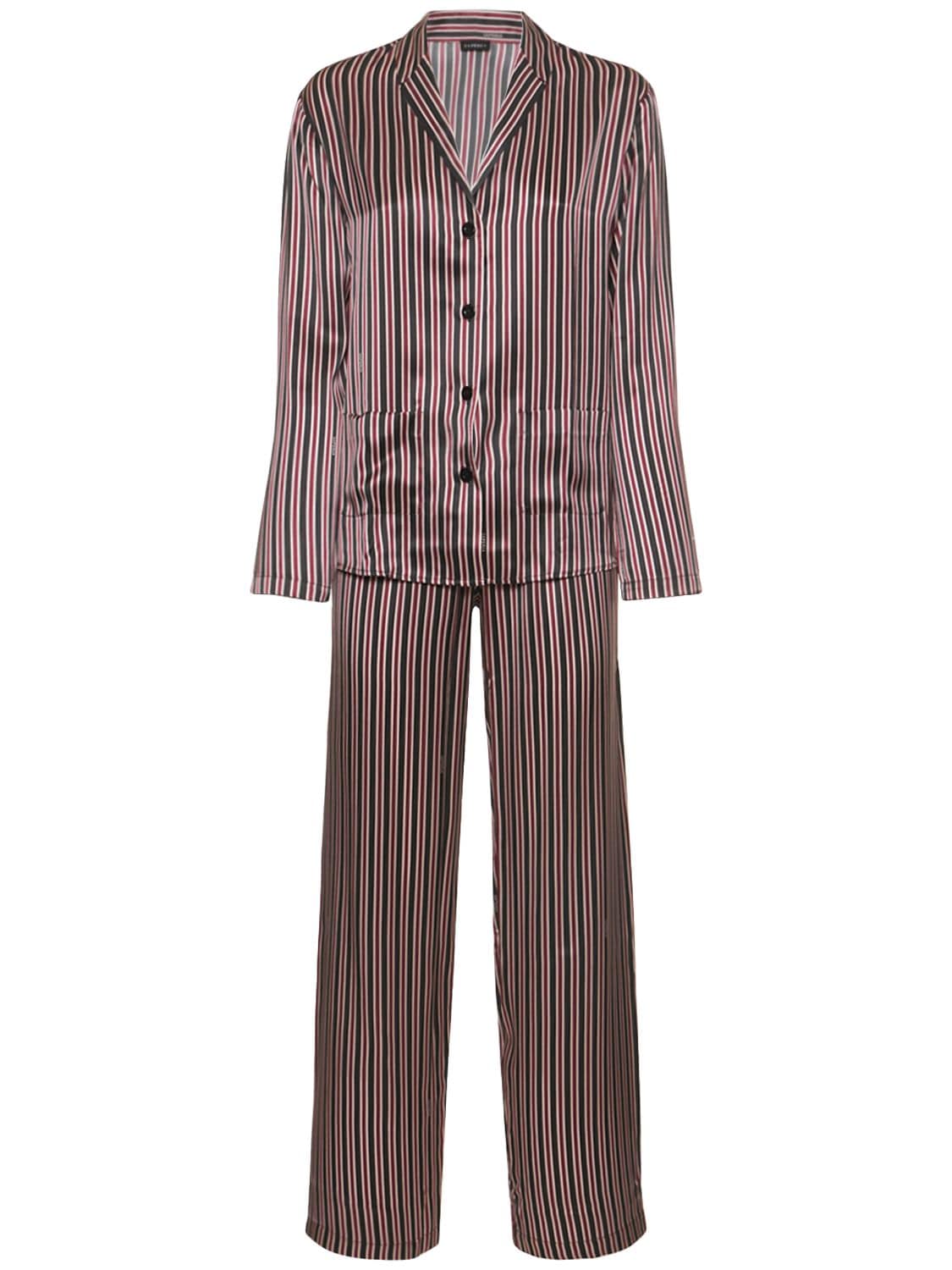 Long Silk Satin Pajama Set