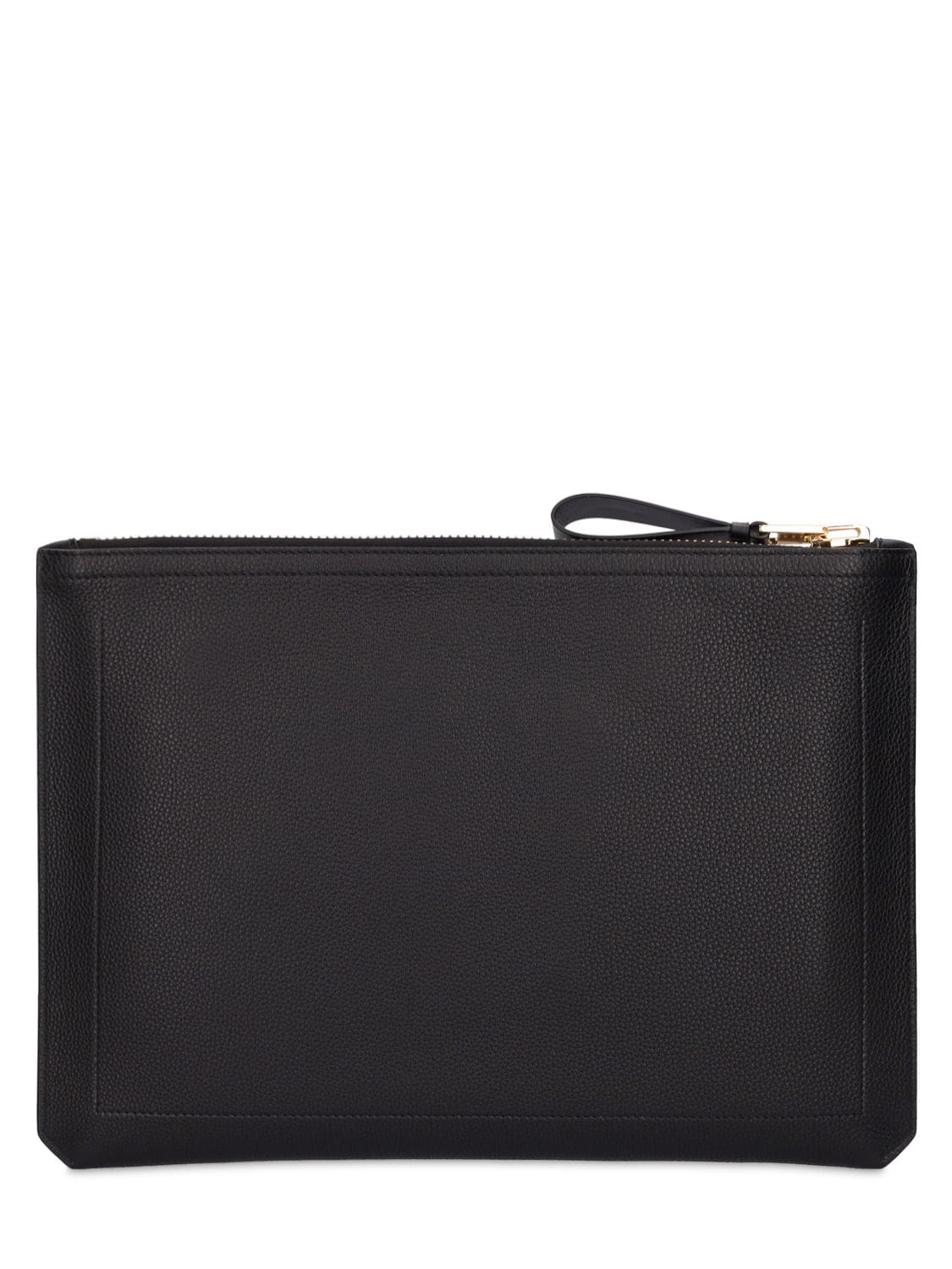 Shop Tom Ford Smooth Leather Pouch In Black
