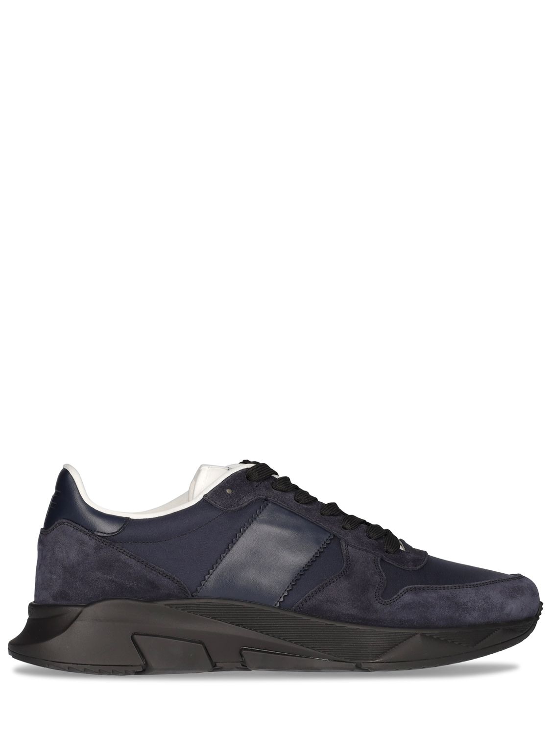 Tom Ford Suede & Tech Low Top Sneakers In Blue | ModeSens