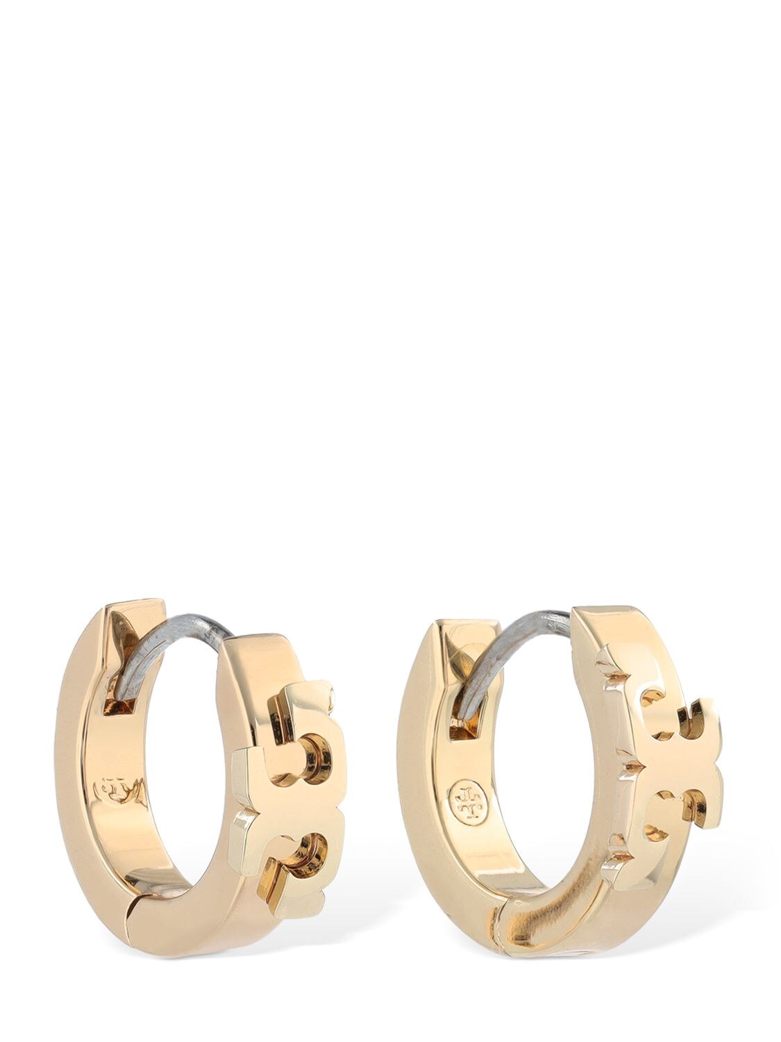 Tory Burch Serif T Small Huggie Hoop Earrings In Gold | ModeSens