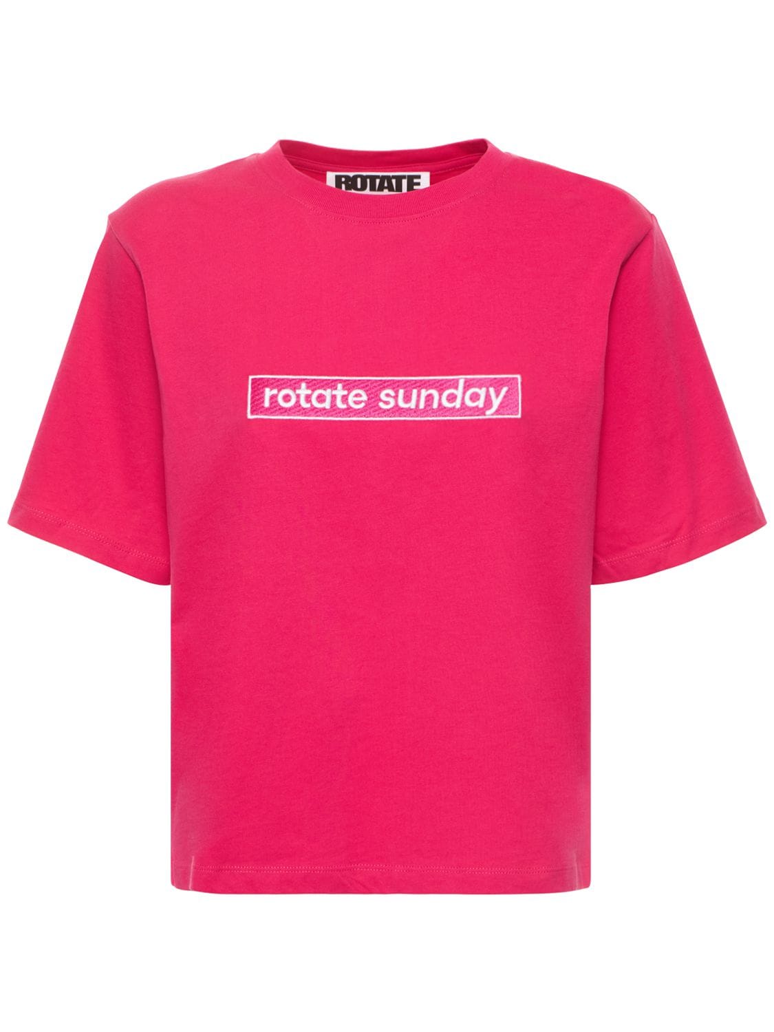 Rotate Birger Christensen Rotate Women's Pink Cotton T-shirt In Fuchsia ...