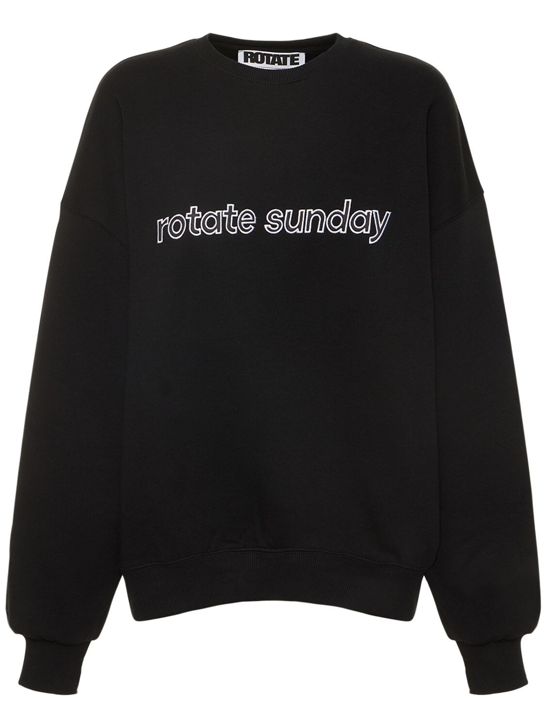 Rotate Birger Christensen Rotate Iris Sweatshirt With Rotate Sunday Embroidery In Black