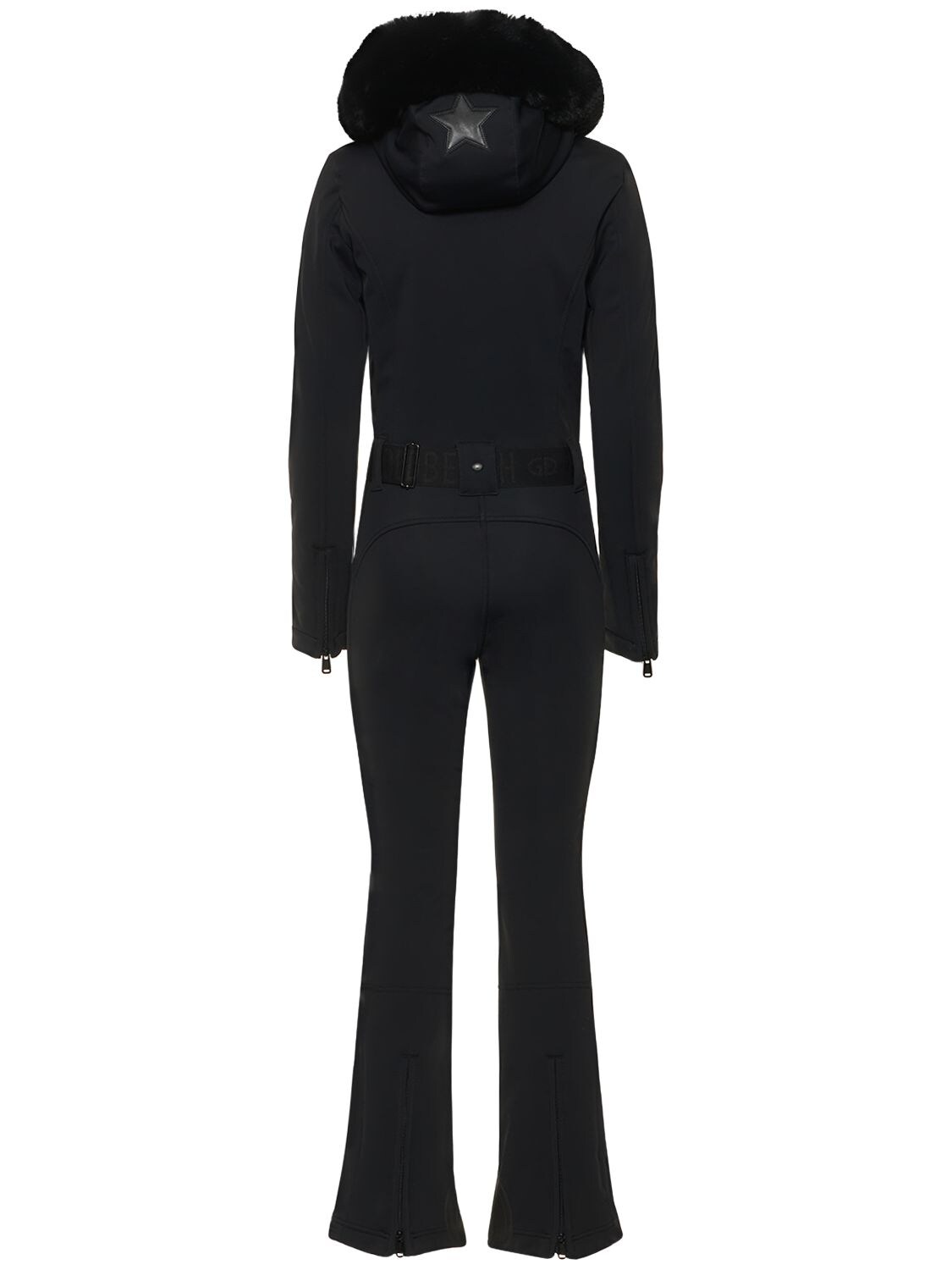 Shop Goldbergh Parry Ski Suit W/ Faux Fur Trim In Black