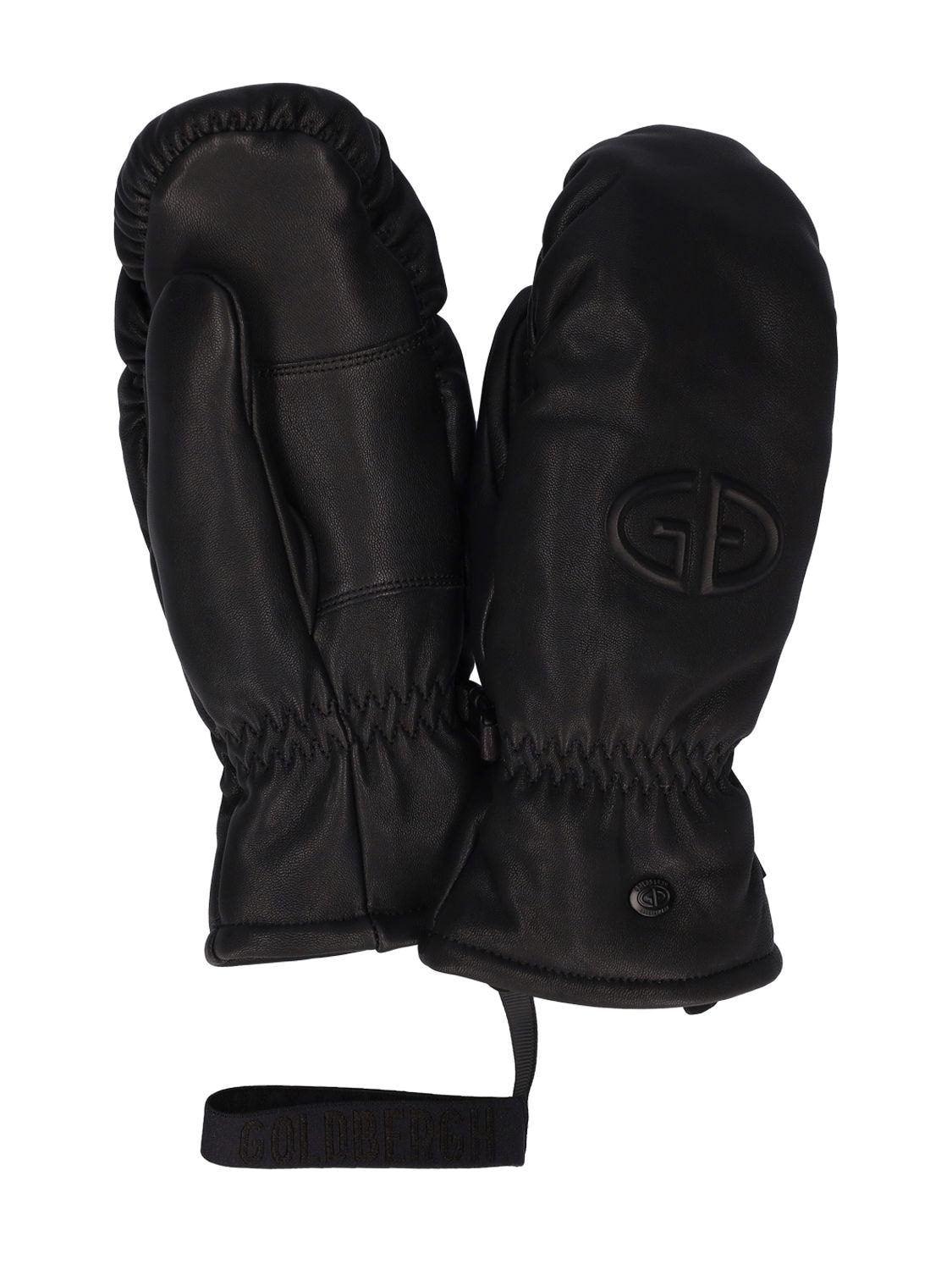 Goldbergh Freeze Leather Mittens In Black