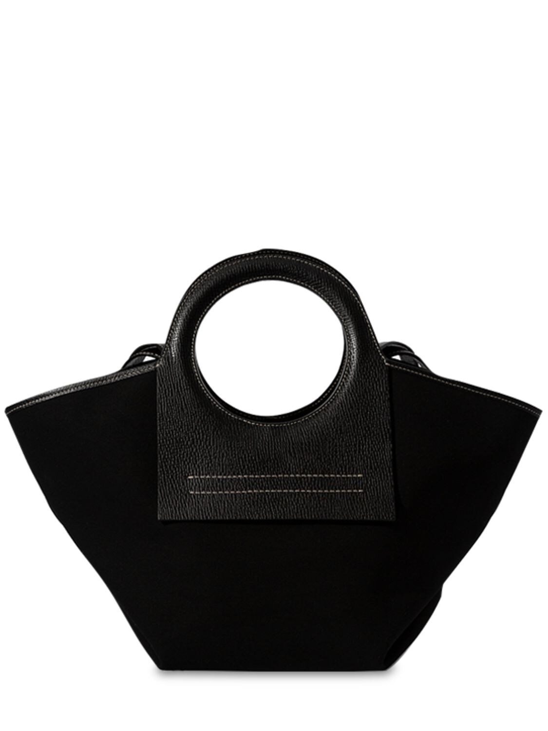 Image of Cala S Canvas & Grain Leather Tote Bag