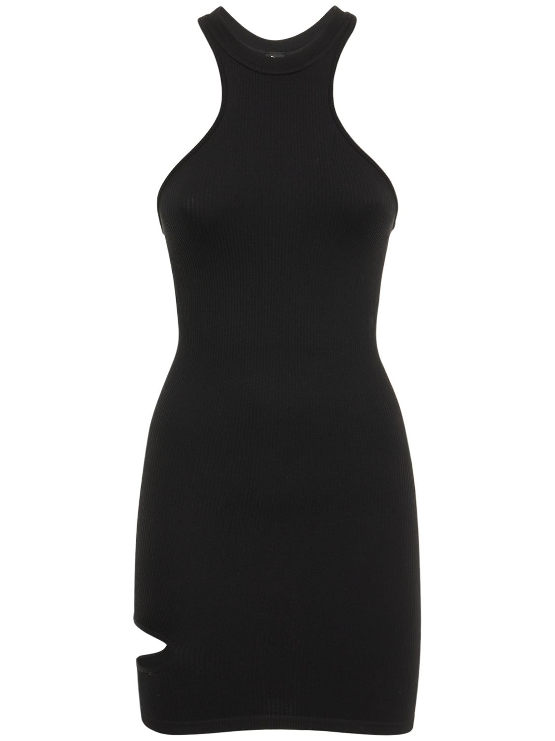 ANDREADAMO Ribbed Stretch Jersey Cutout Mini Dress