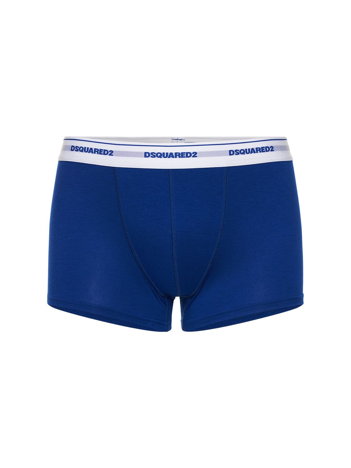 Dsquared2 Underwear Logo Modal Jersey Boxer Briefs In Blue