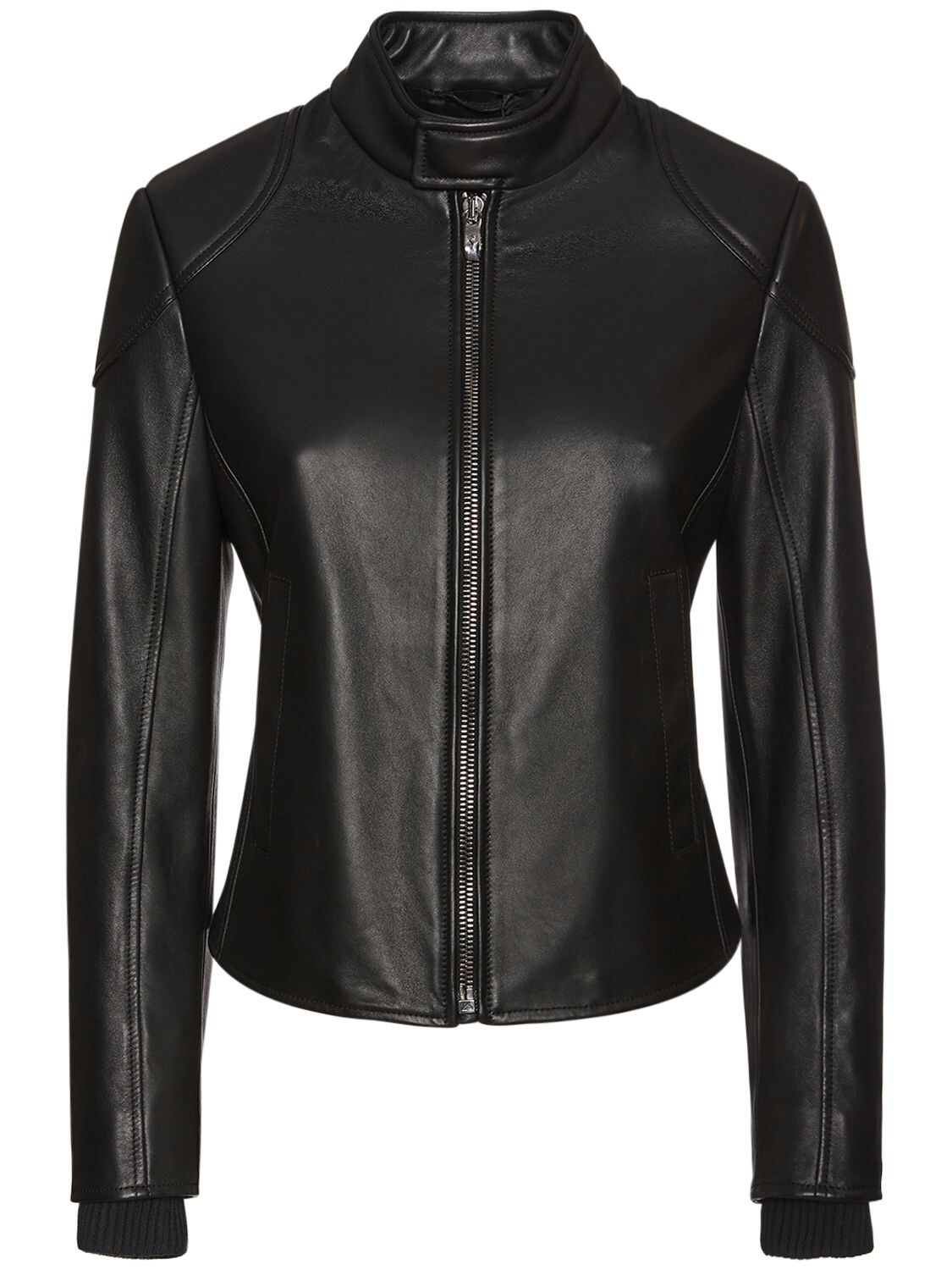 Ferrari - Leather biker jacket - Black | Luisaviaroma