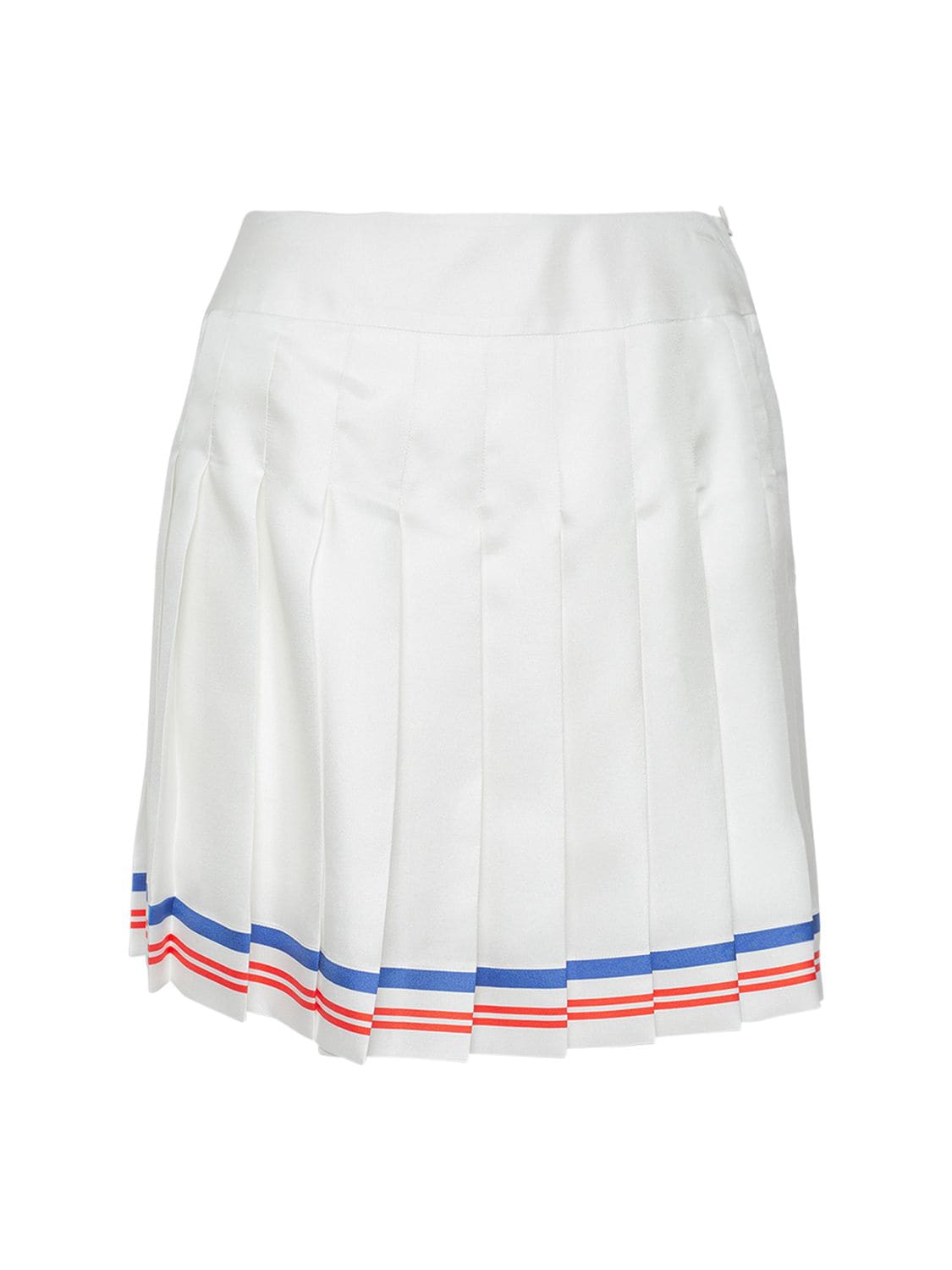 CASABLANCA PLEATED SILK TWILL MINI TENNIS SKIRT