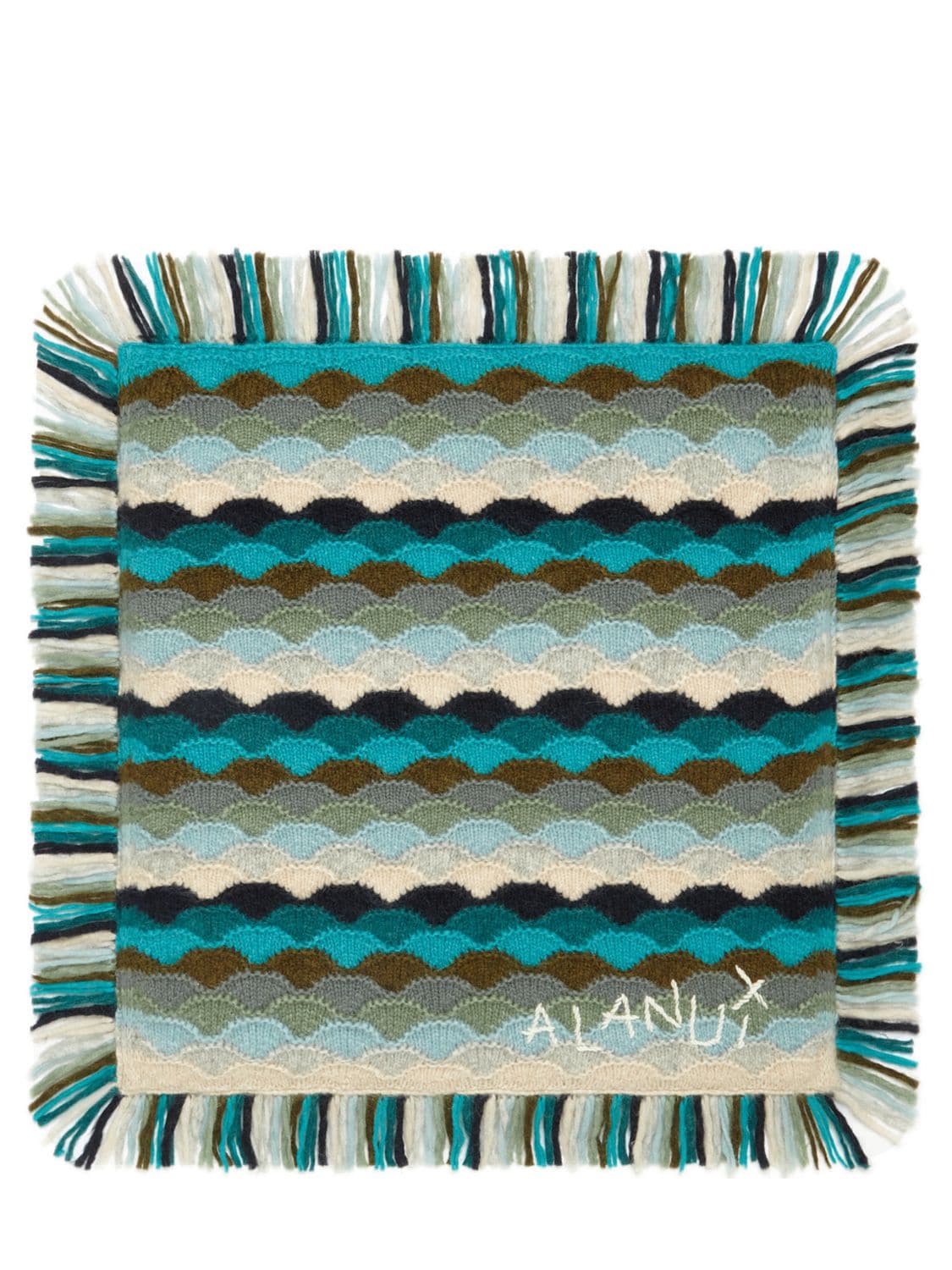 Alanui Under The Northern Sky Wool Cushion In Green