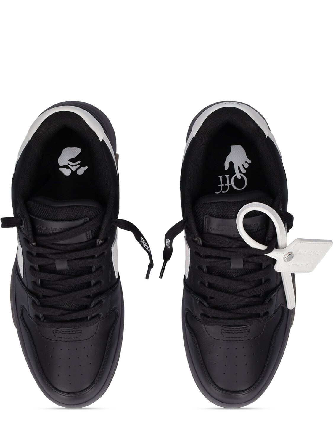 Shop Off-white 30mm Out Of Office Leather Sneakers In Black,white