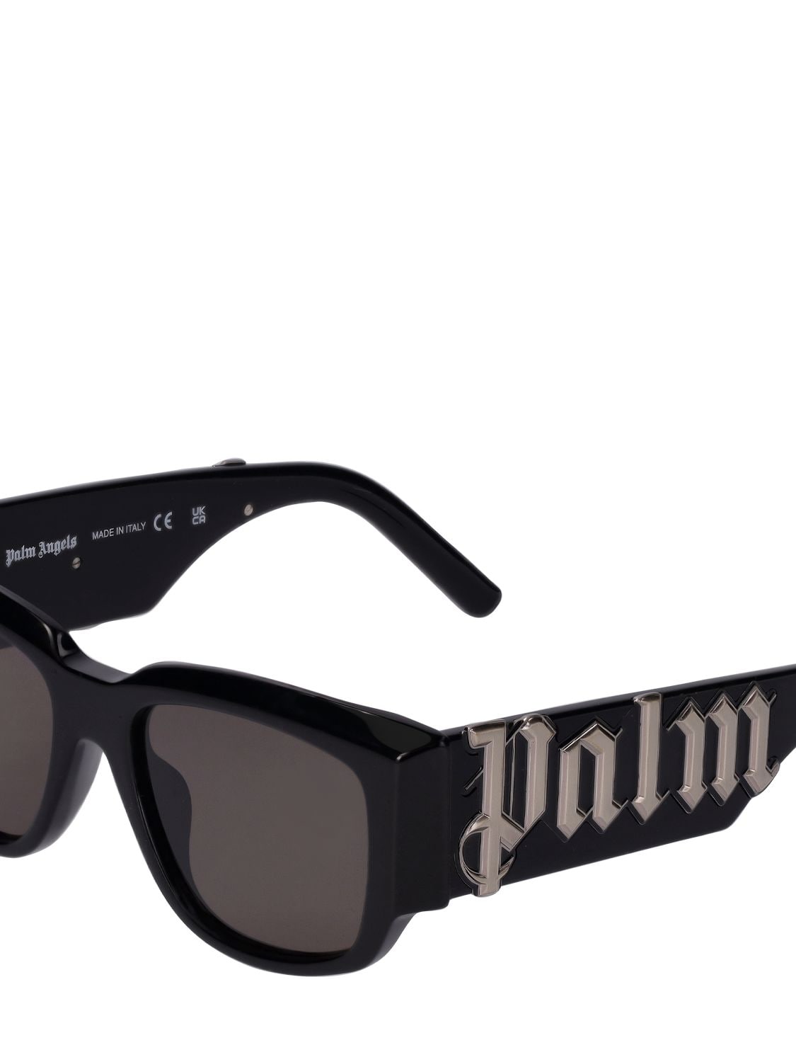 Shop Palm Angels Laguna Squared Acetate Sunglasses In Black,smoke