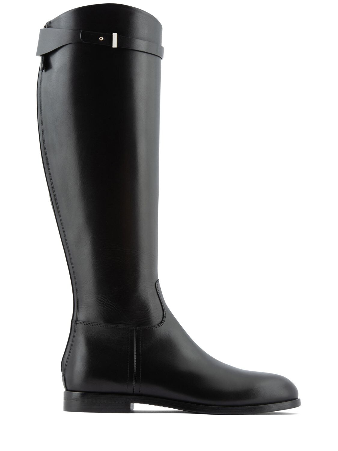 Giorgio Armani 15mm High Leather Riding Boots In Black | ModeSens