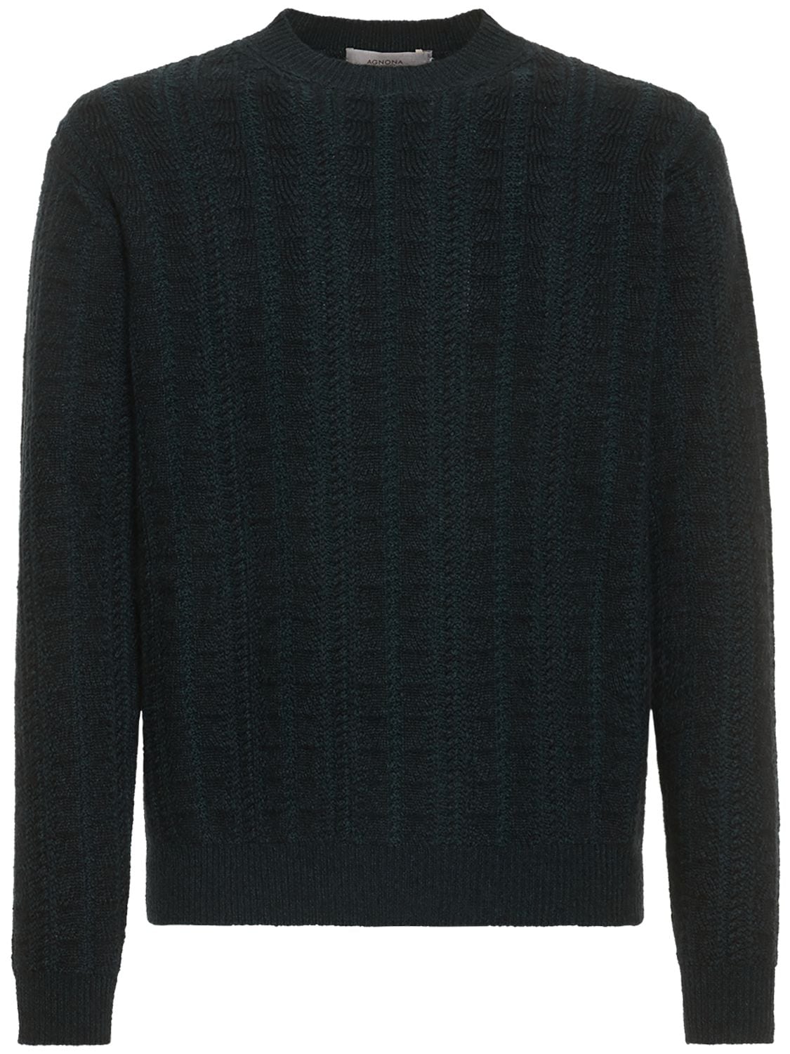 Agnona Cashmere & Silk Knit Sweater In Black Forest