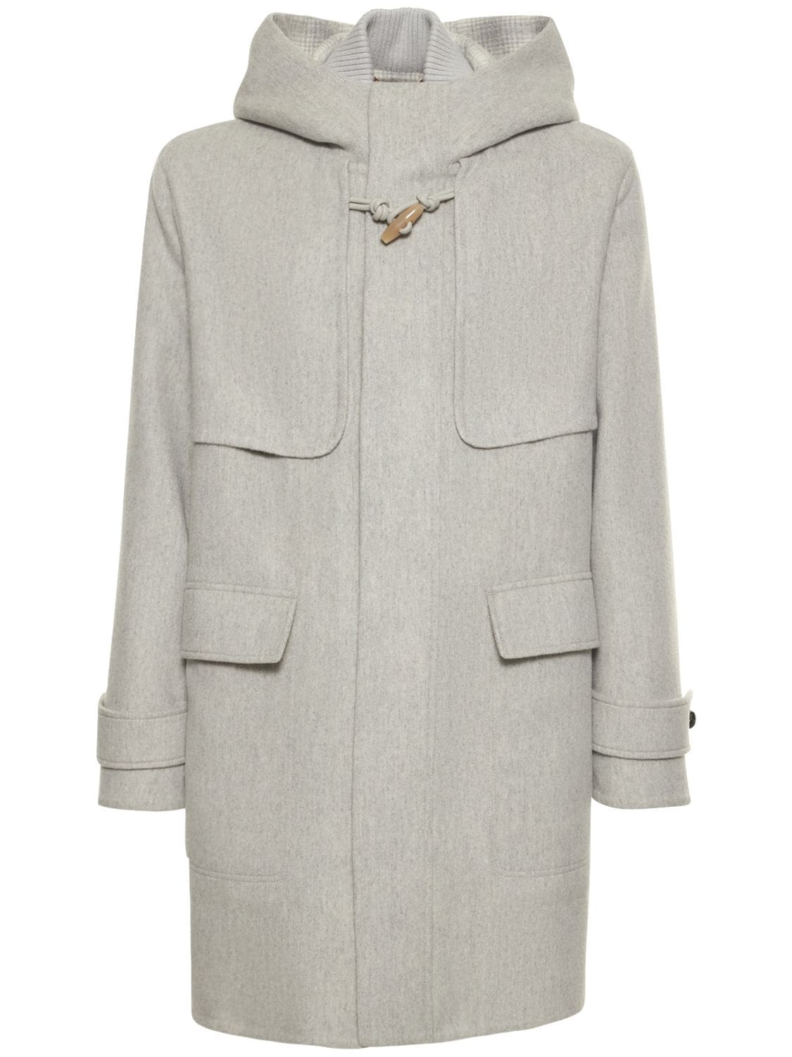 Agnona Hooded Cashmere Caban Coat In Ice