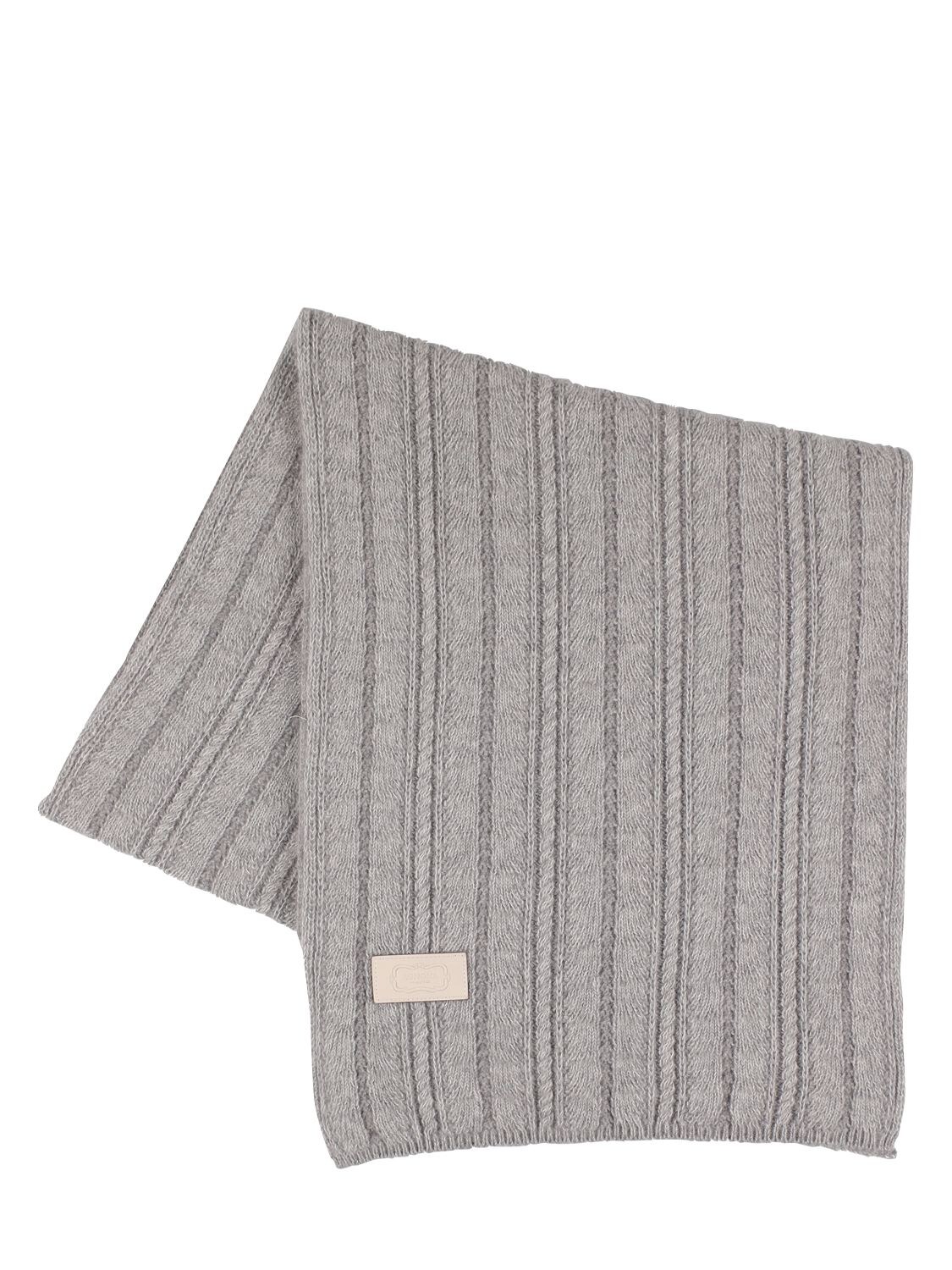 Agnona Cashmere & Silk Knit Scarf In Gray