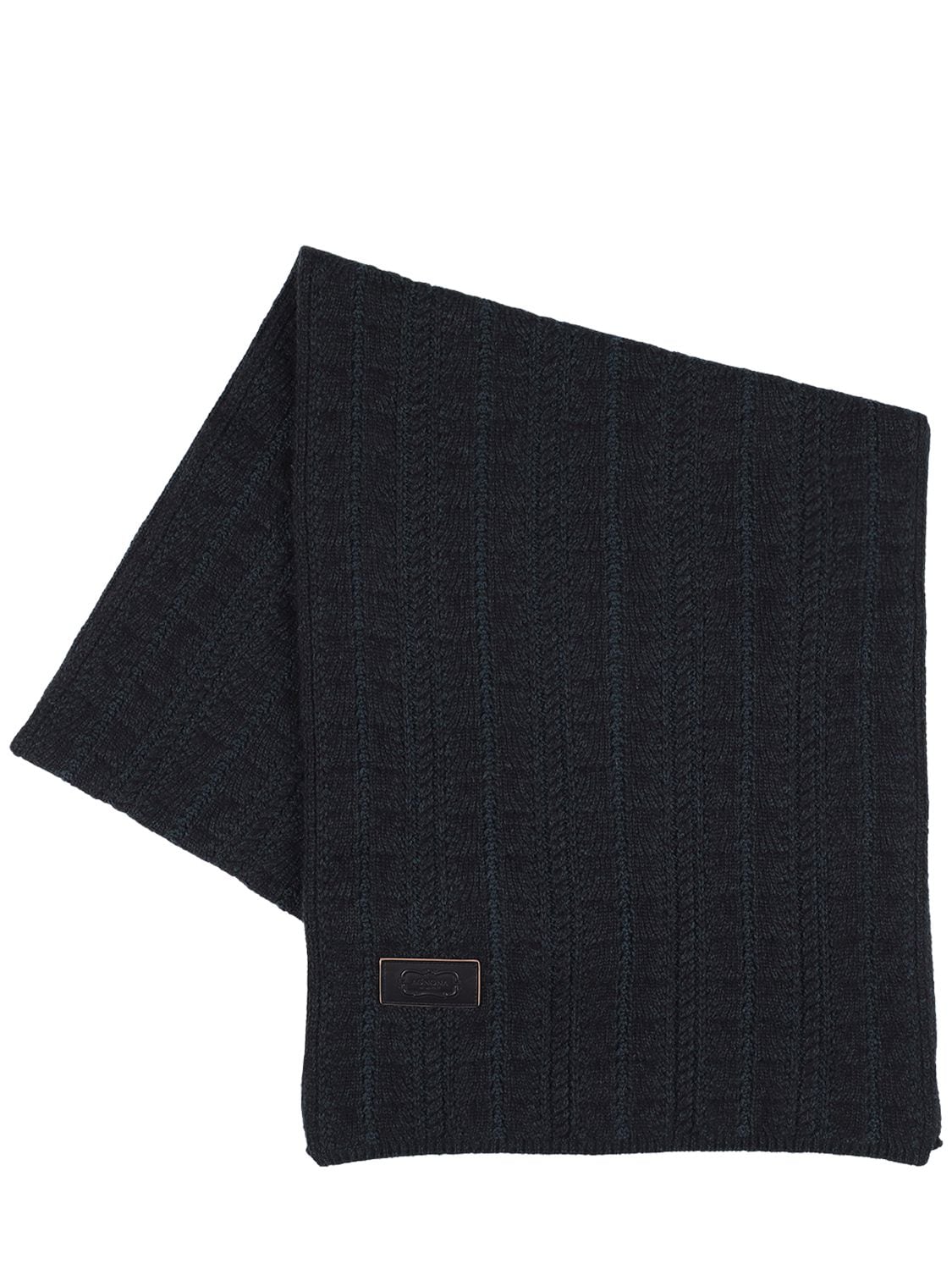 Agnona Cashmere & Silk Knit Scarf In Black