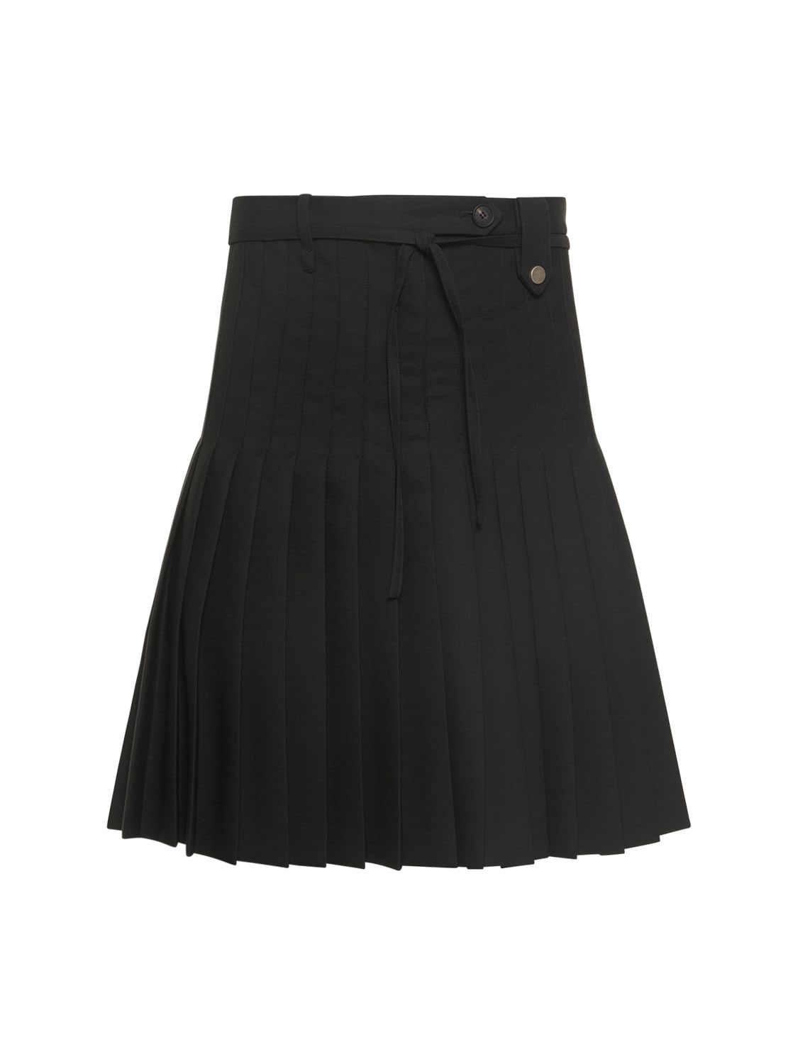 Euphoria Pleated Wool Skirt In Black