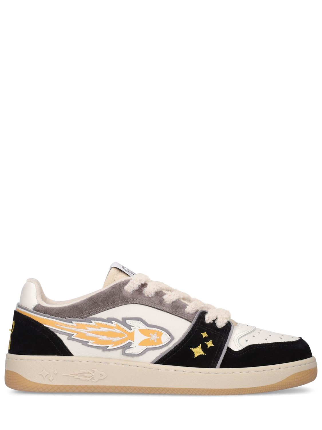 Image of Low Leather Sneakers W/teddy Detail