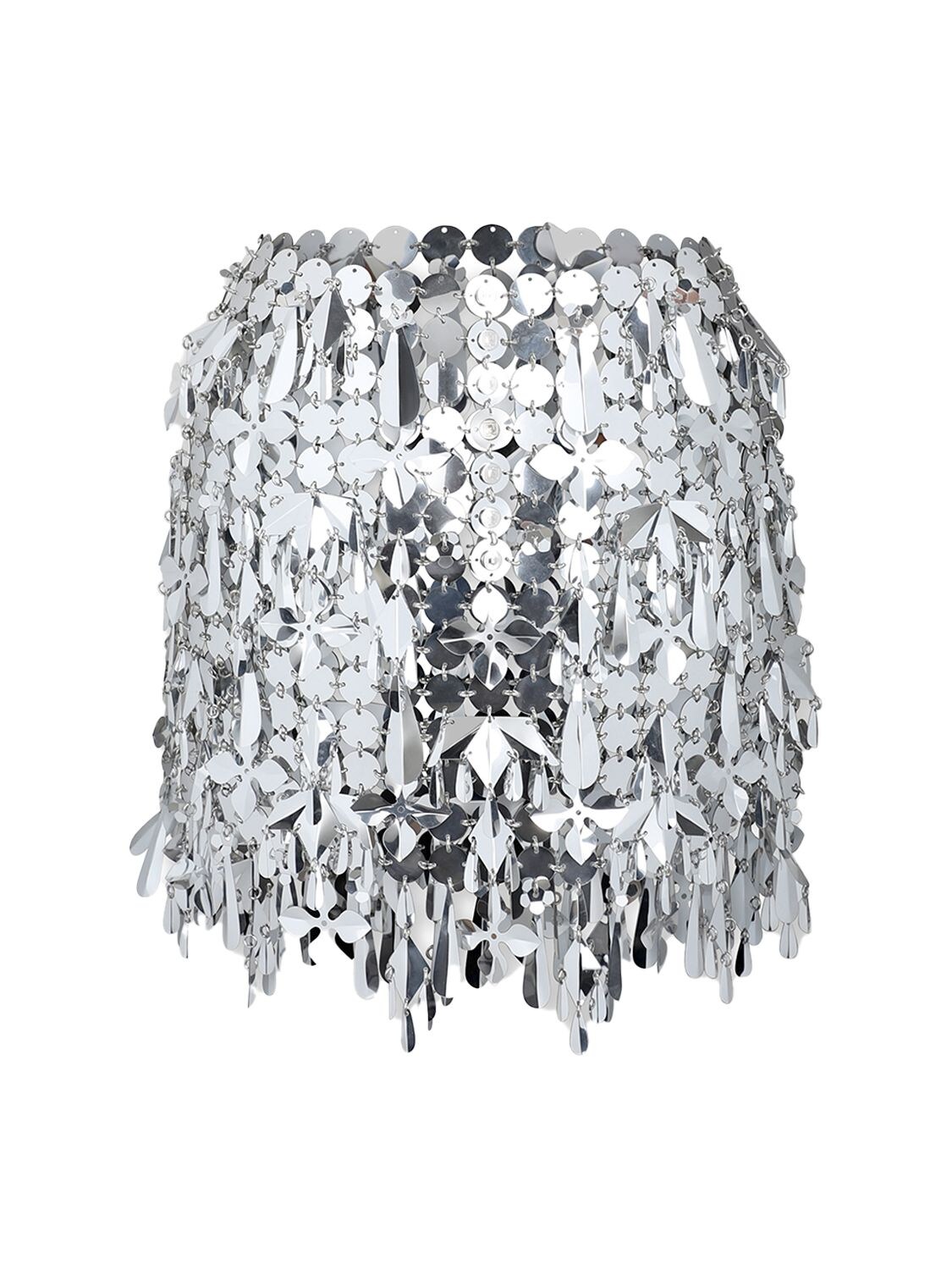 Shop Rabanne Sparkle Sequins Beaded Mini Skirt In Silver