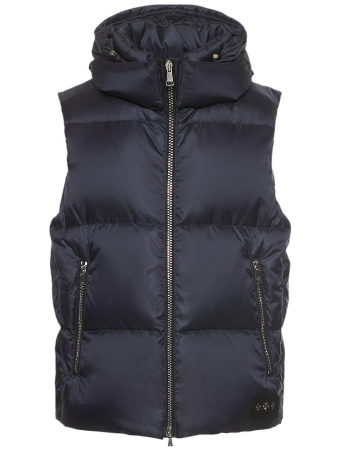 Tatras Melko Nylon Hooded Down Vest In Navy