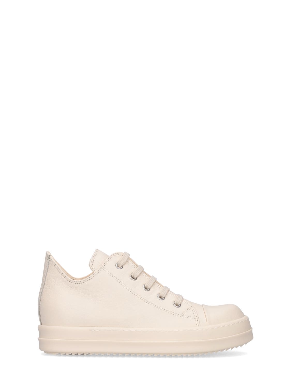 Rick Owens Kids' Leather Low Sneakers In Off White