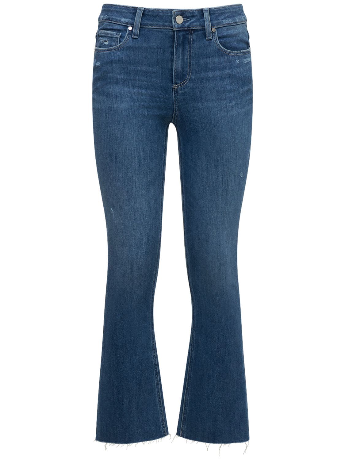 Paige Shelby Mid Rise Crop Flare Jeans In Blue | ModeSens