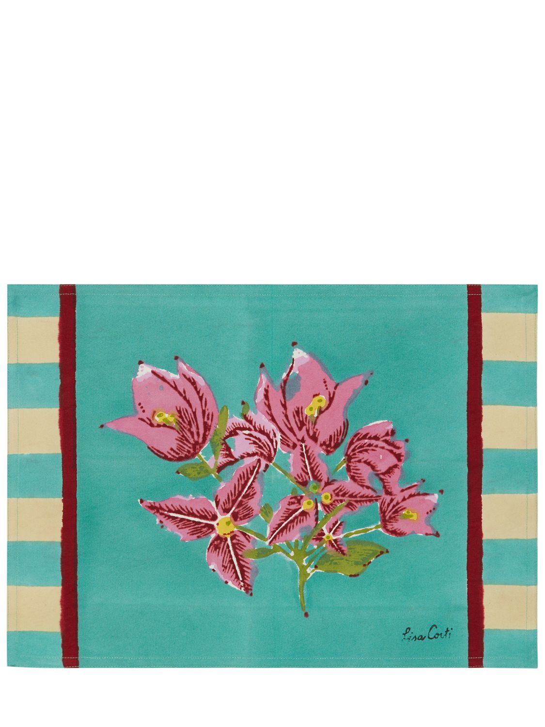 Lisa Corti Set Of 2 Bougainville Placemats In Off White Veron