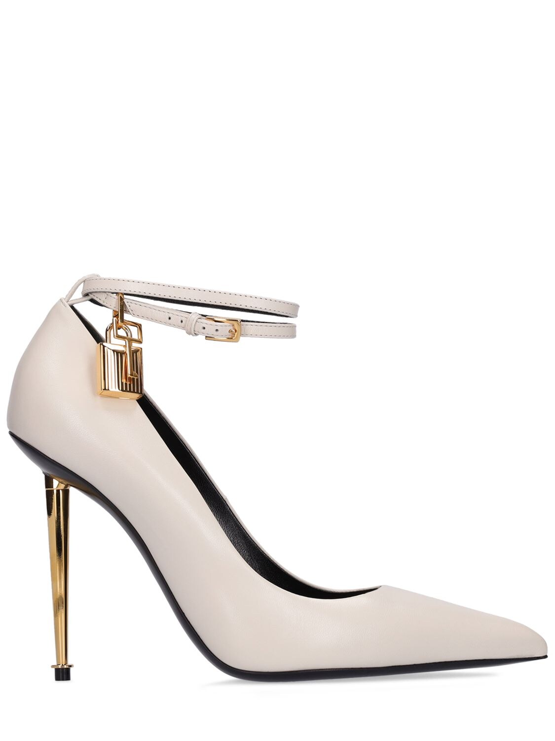 TOM FORD 105MM PADLOCK LEATHER PUMPS