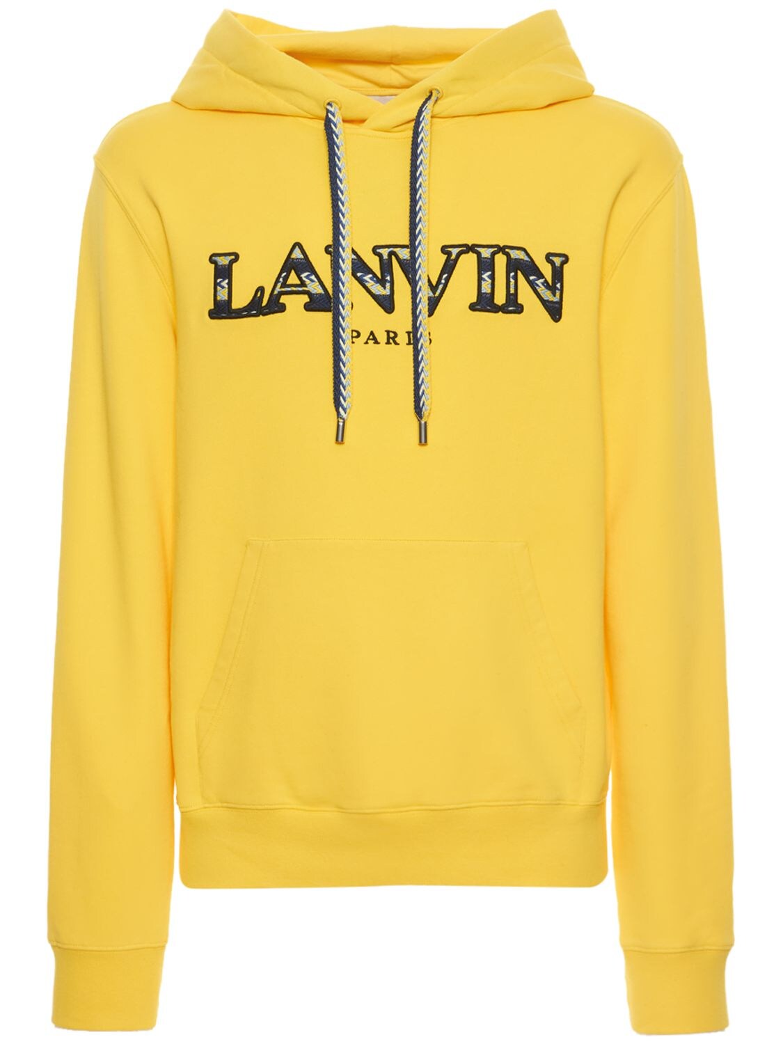 LANVIN CURB EMBROIDERY COTTON HOODIE