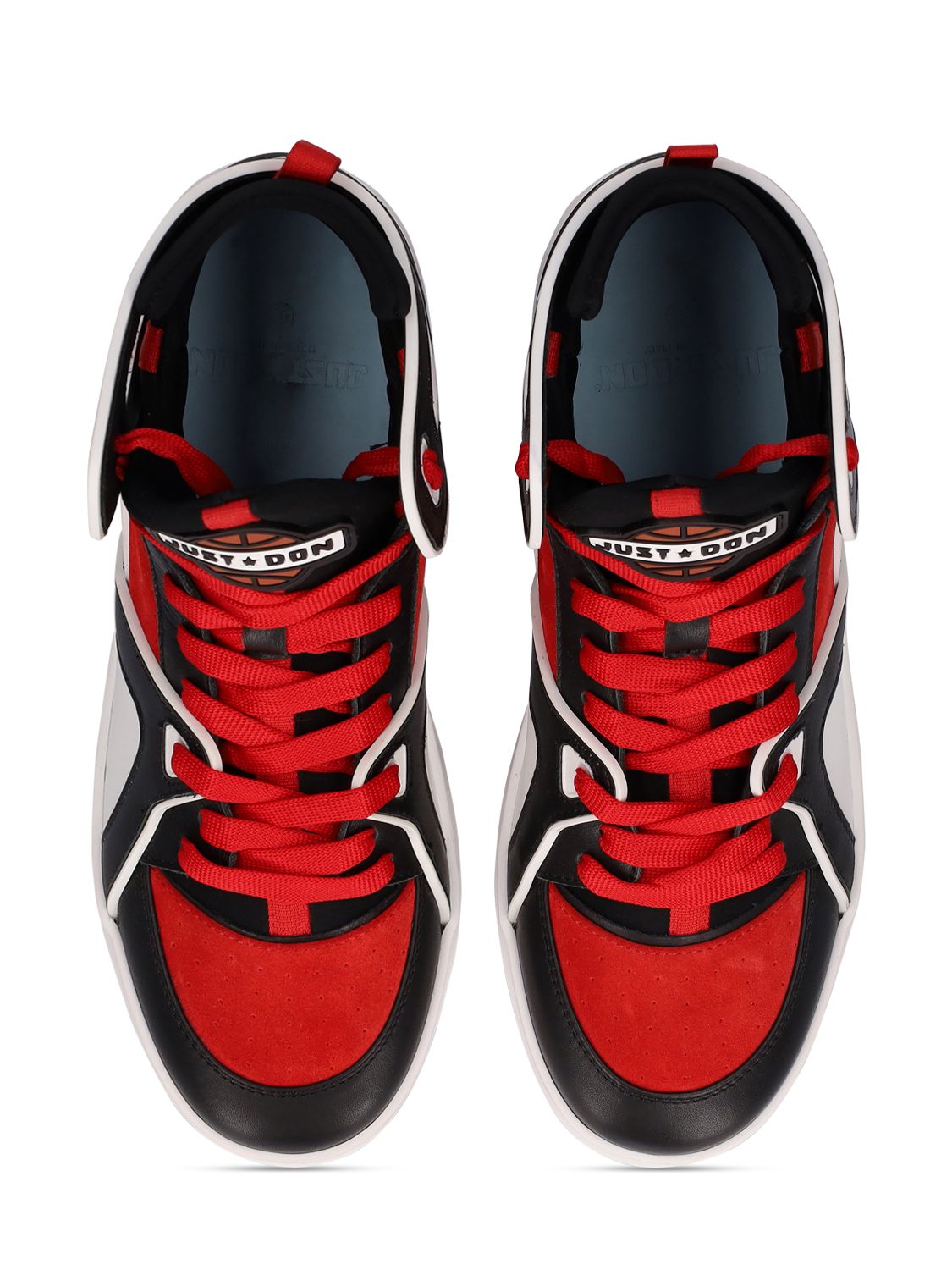 Just Don Basketball Courtside Hi Leather Sneakers In Nero ModeSens