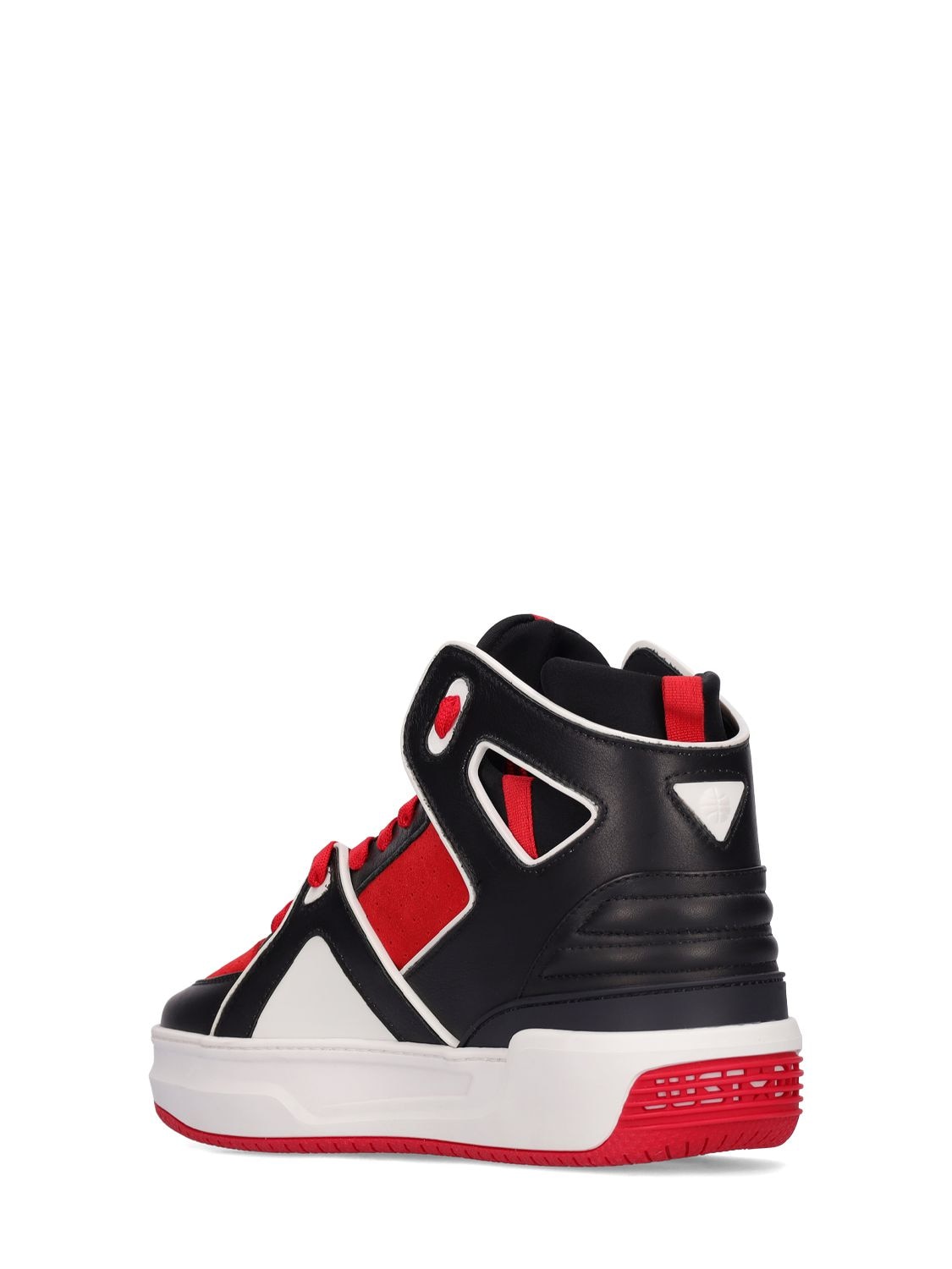 Just Don Basketball Courtside Hi Leather Sneakers In Nero | ModeSens