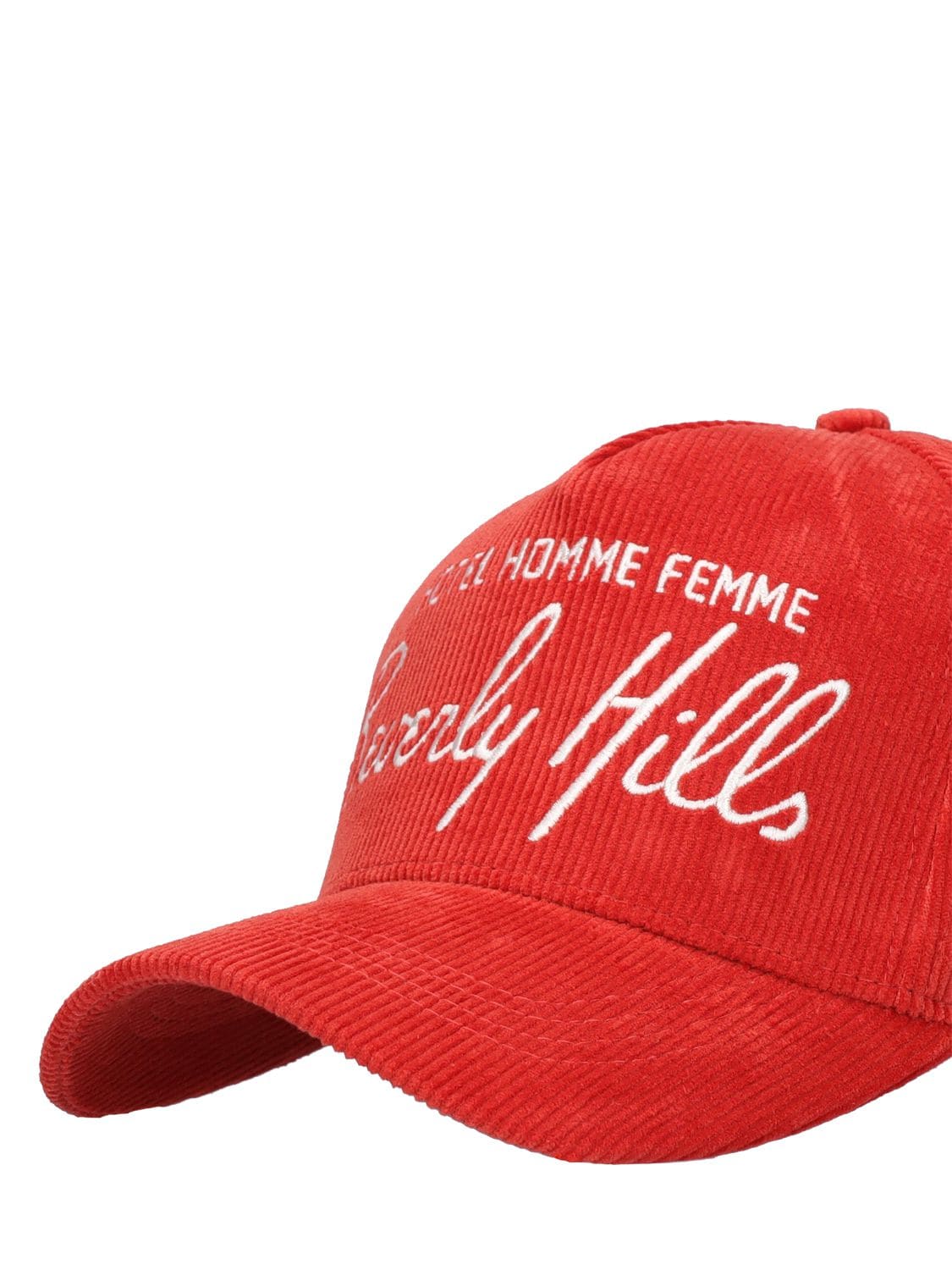 Shop Homme + Femme La Homme Hotel Cotton Corduroy Hat In Red