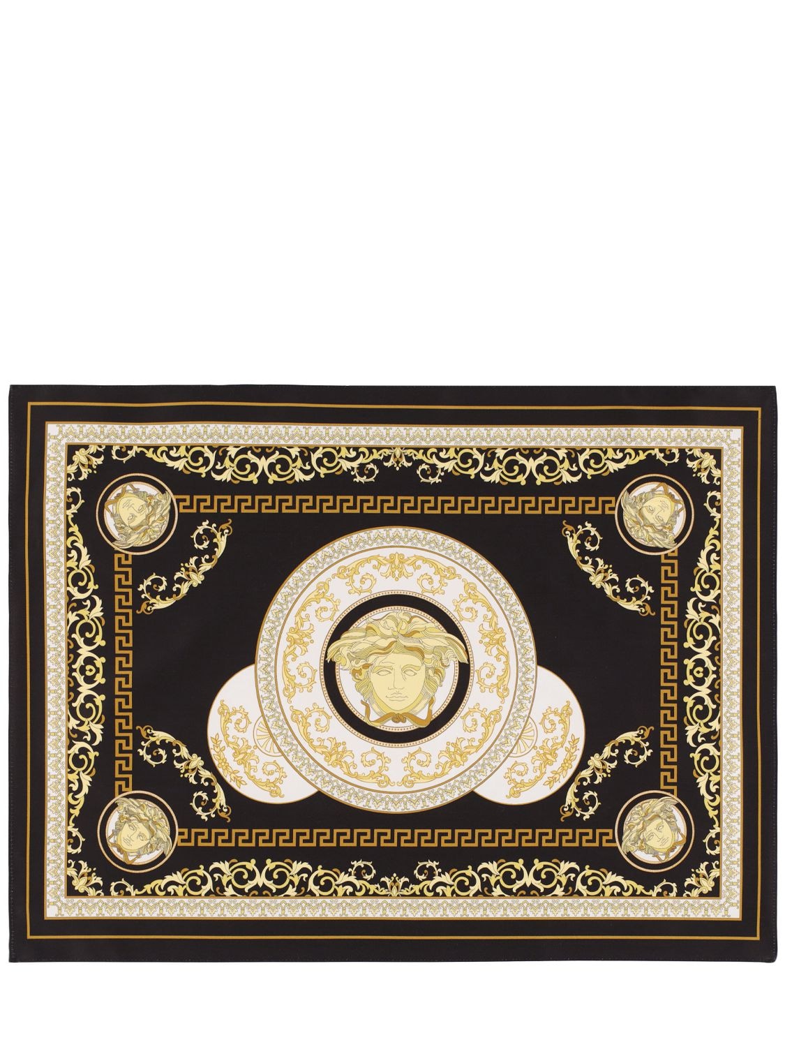 Shop Versace Set Of 2 Medusa Gala Tablemats In White,gold