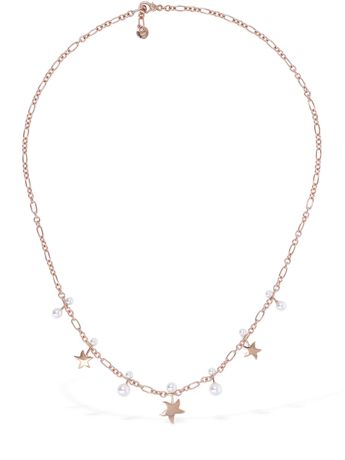 Shop Dodo 9kt Rose Gold Stellina Necklace In Rosegold,white