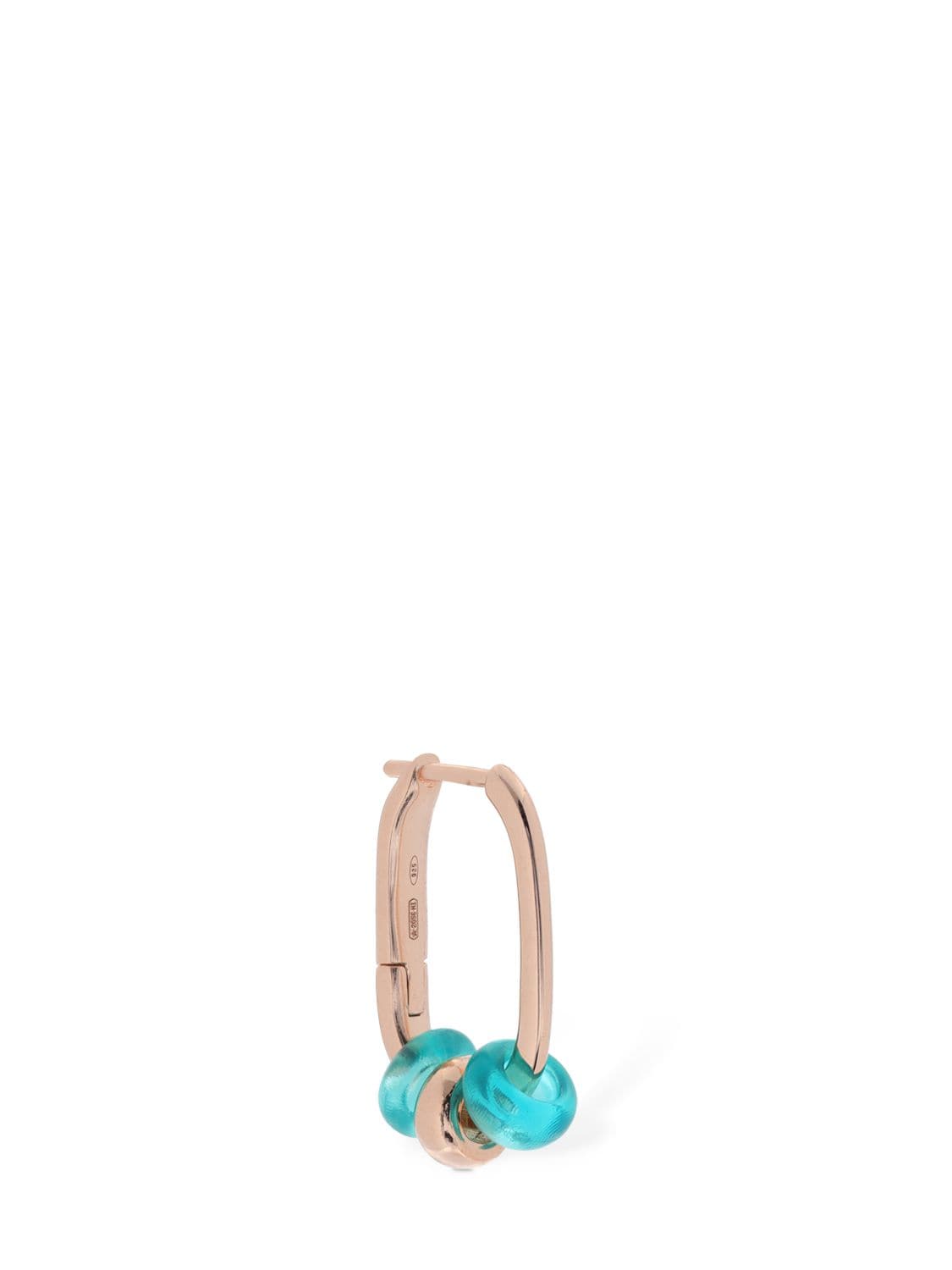 Dodo Recycled Plastic Rondelle Mono Earring In Rosegold,azure