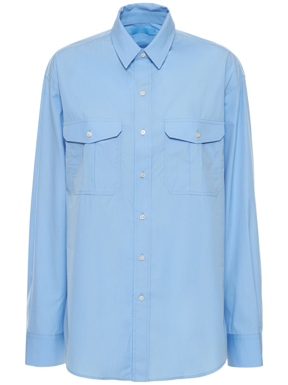 Wardrobe.nyc Release 03 Oversized Cotton-poplin Shirt In Blue