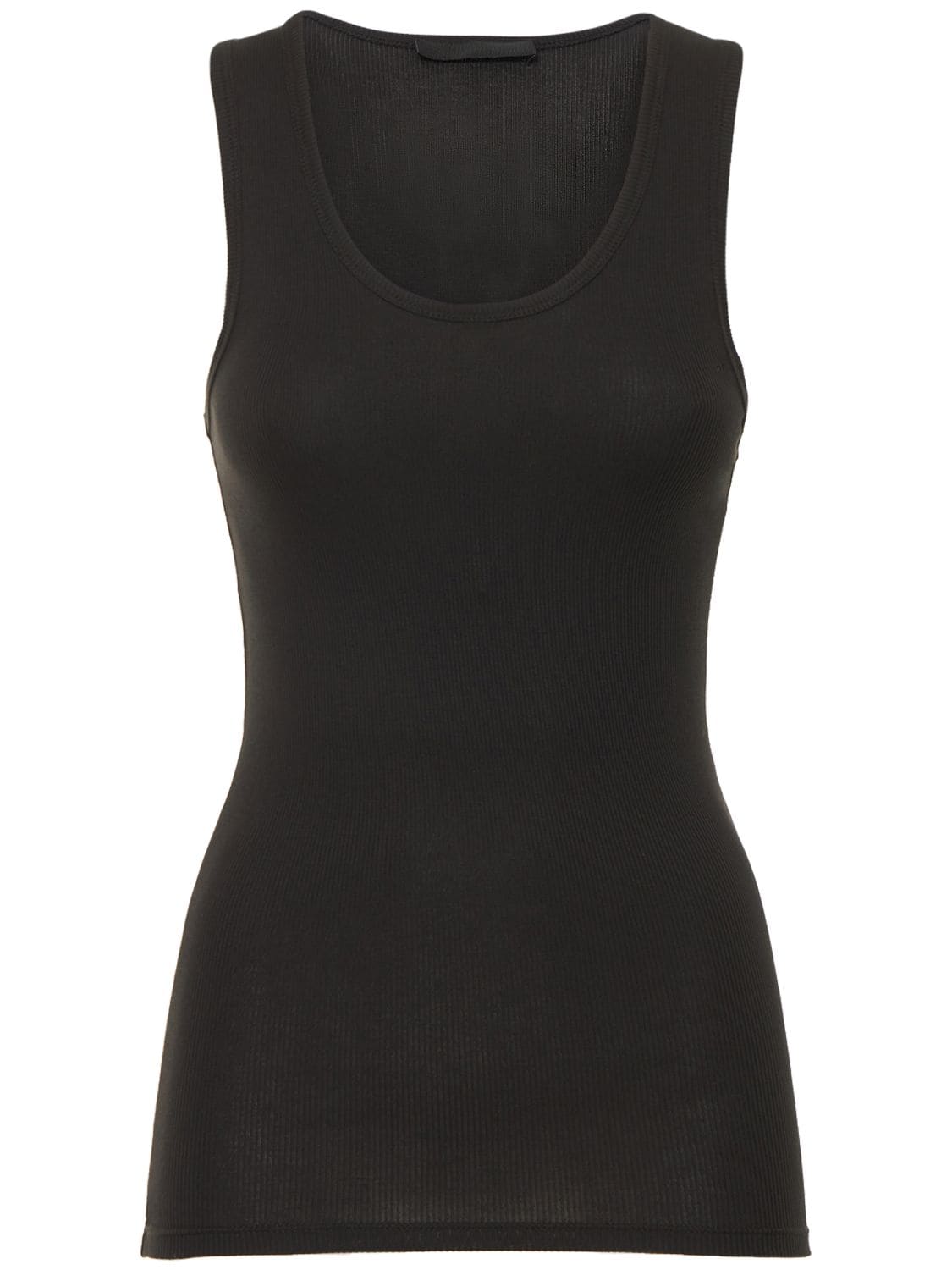 Wardrobe.nyc Ribbed Cotton Jersey Tank Top In Black