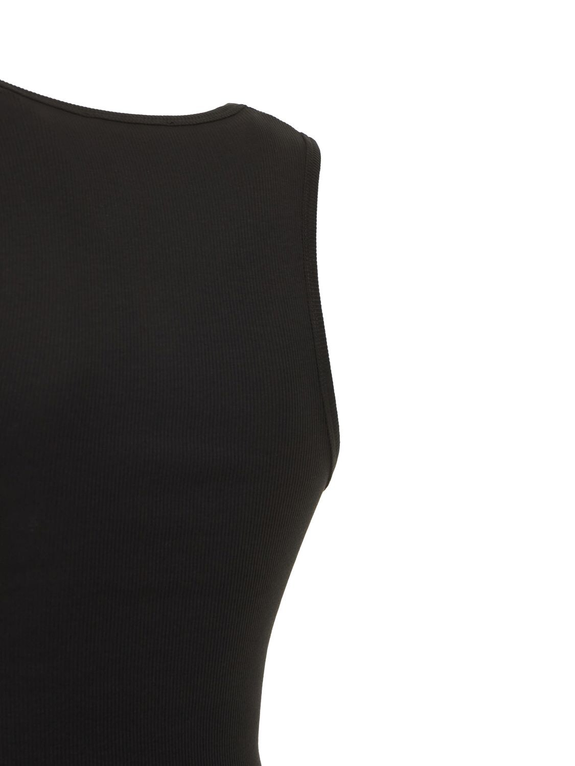 Shop Wardrobe.nyc Ribbed Cotton Jersey Tank Top In Black