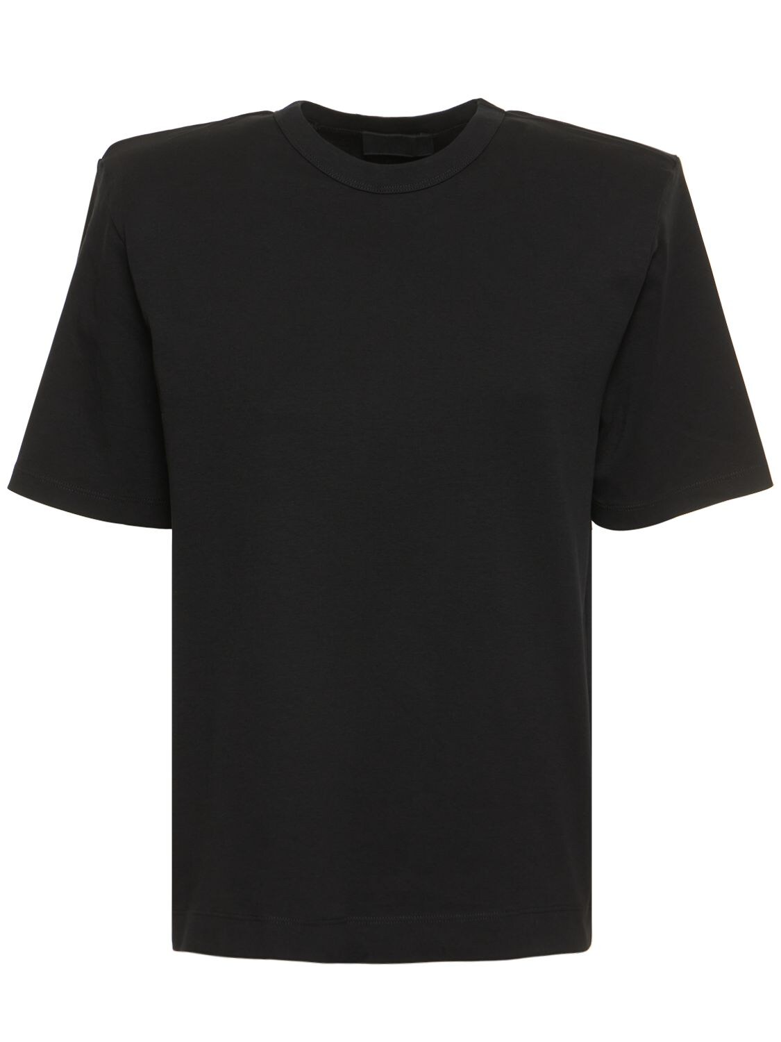 Wardrobe.nyc - Padded shoulder cotton jersey t-shirt - Black | Luisaviaroma