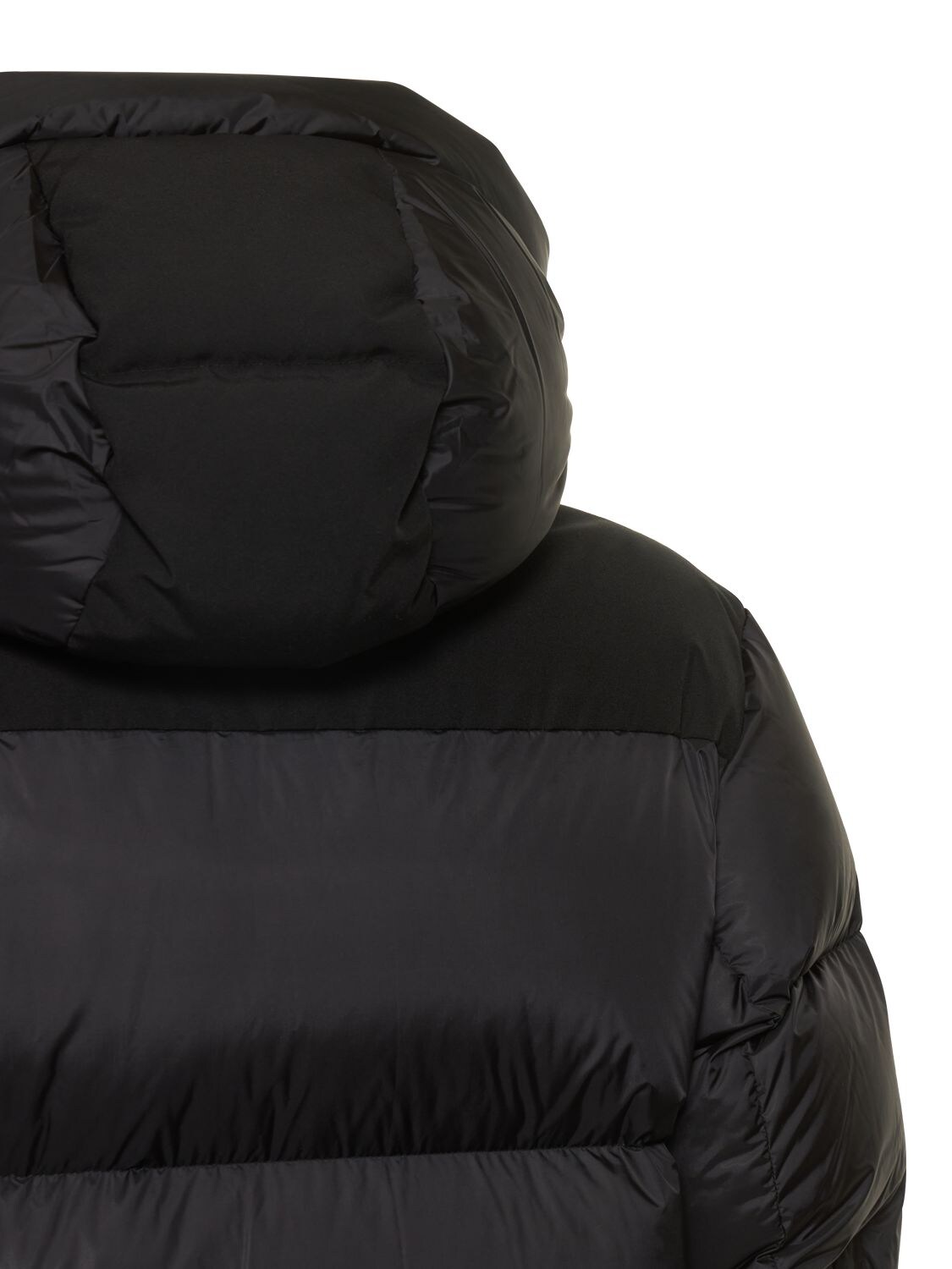 Shop Burberry Lindford Hooded Nylon Down Jacket In Black