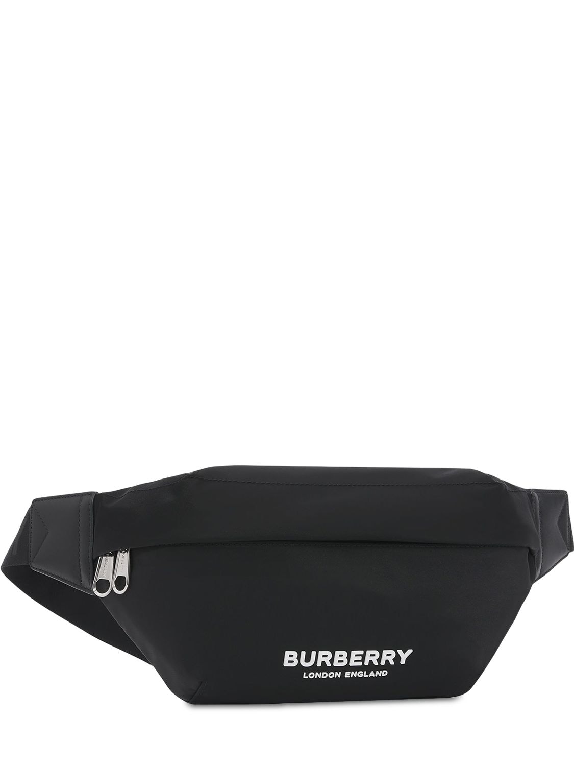 Shop Burberry Sonny Logo Nylon Belt Bag In Black