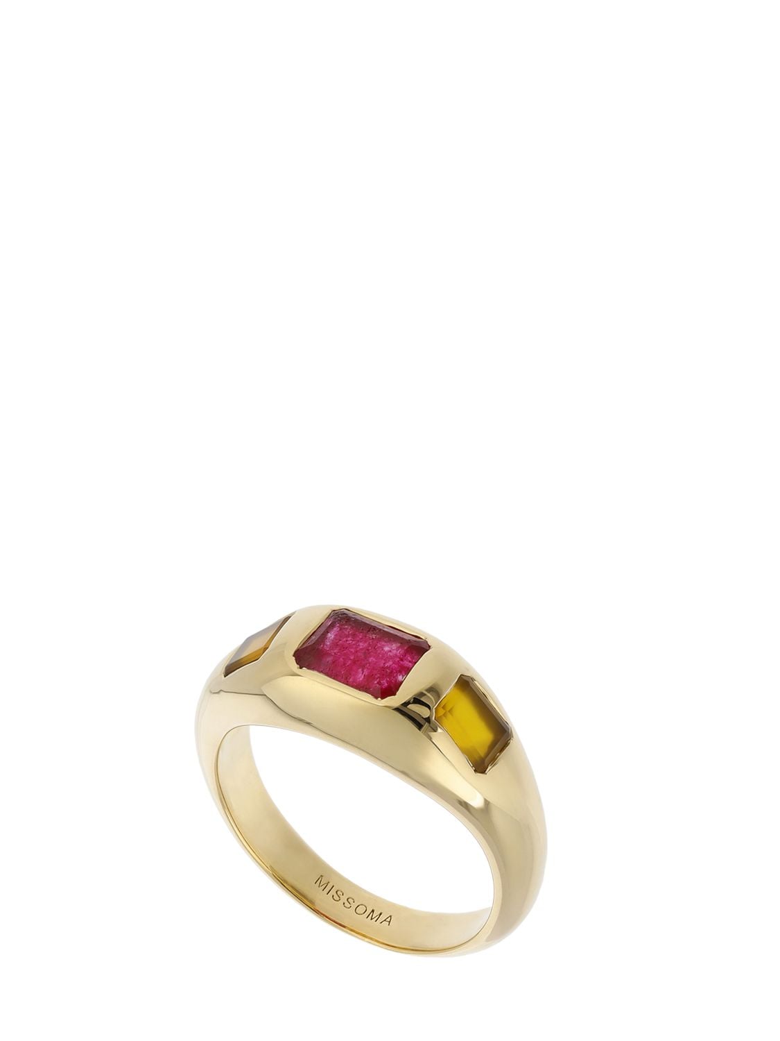 Bague Chunky En Quartz Et Calcédoine