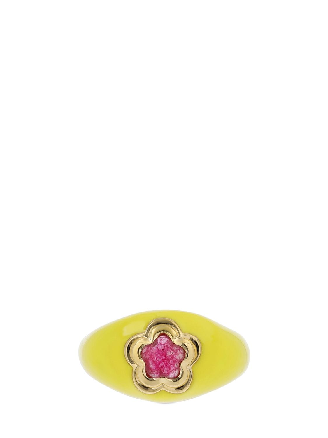 Missoma - Yellow enamel floral ring w/ quartz - Yellow/Multi | Luisaviaroma