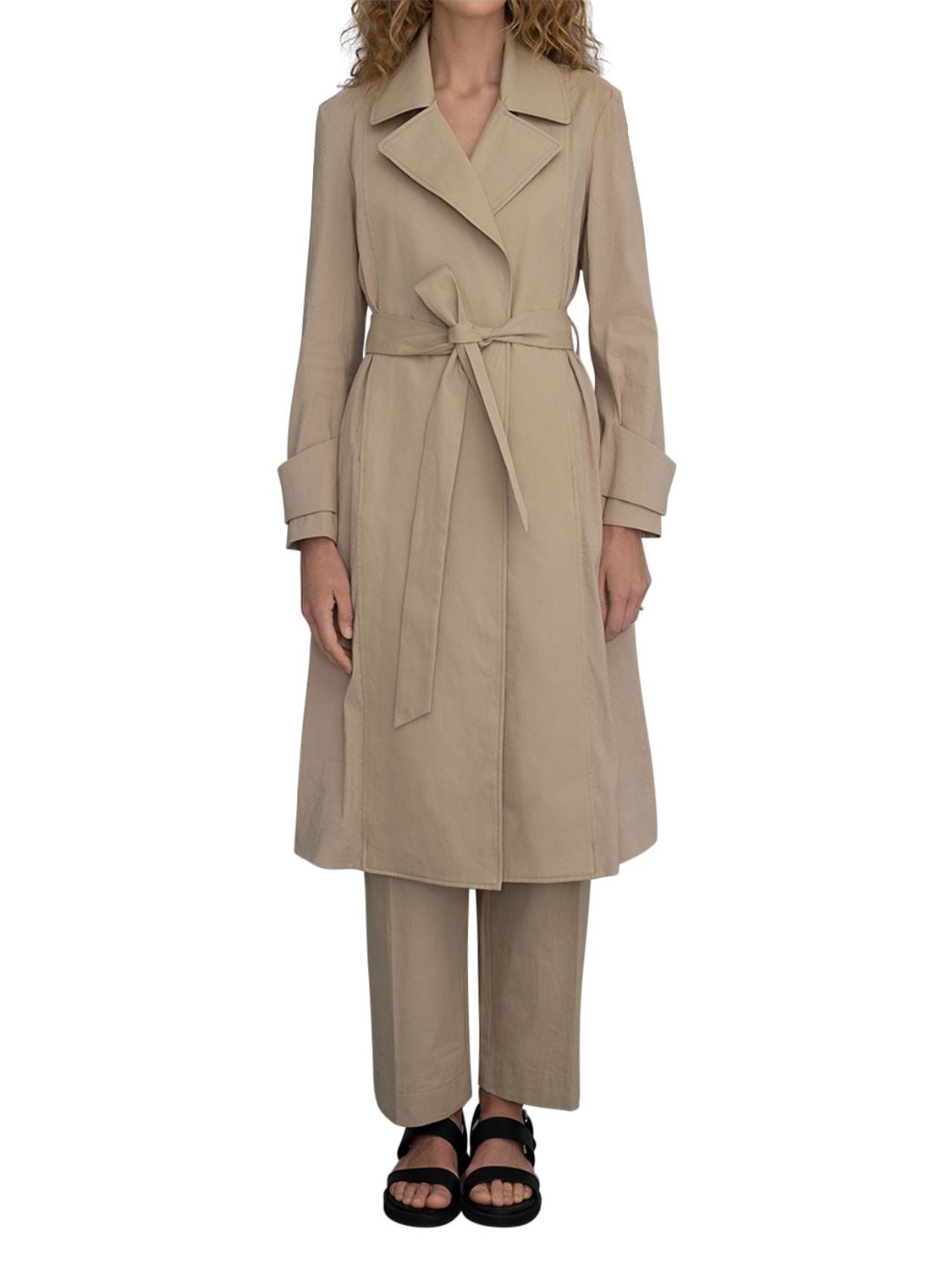 1 % de réduction Trench-coat En Gabardine Yuri Deveaux en coloris Neutre Femme Vêtements Manteaux Imperméables et trench coats 