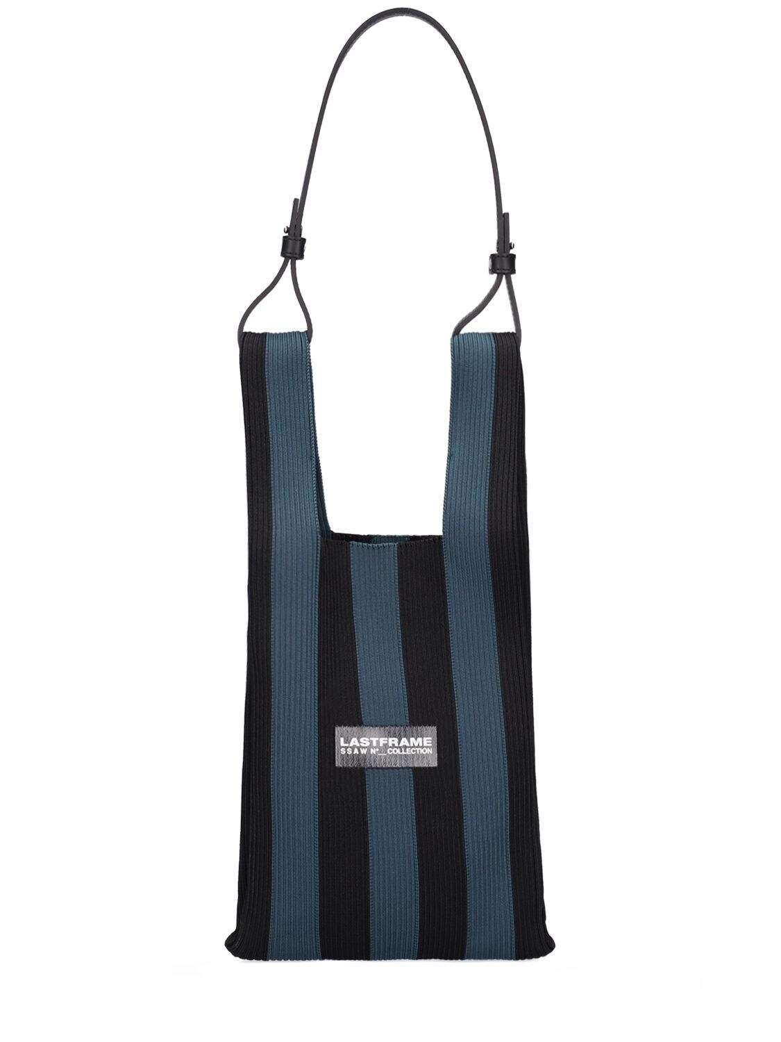 LASTFRAME Small Stripe Market Bag W/ Leather Strap
