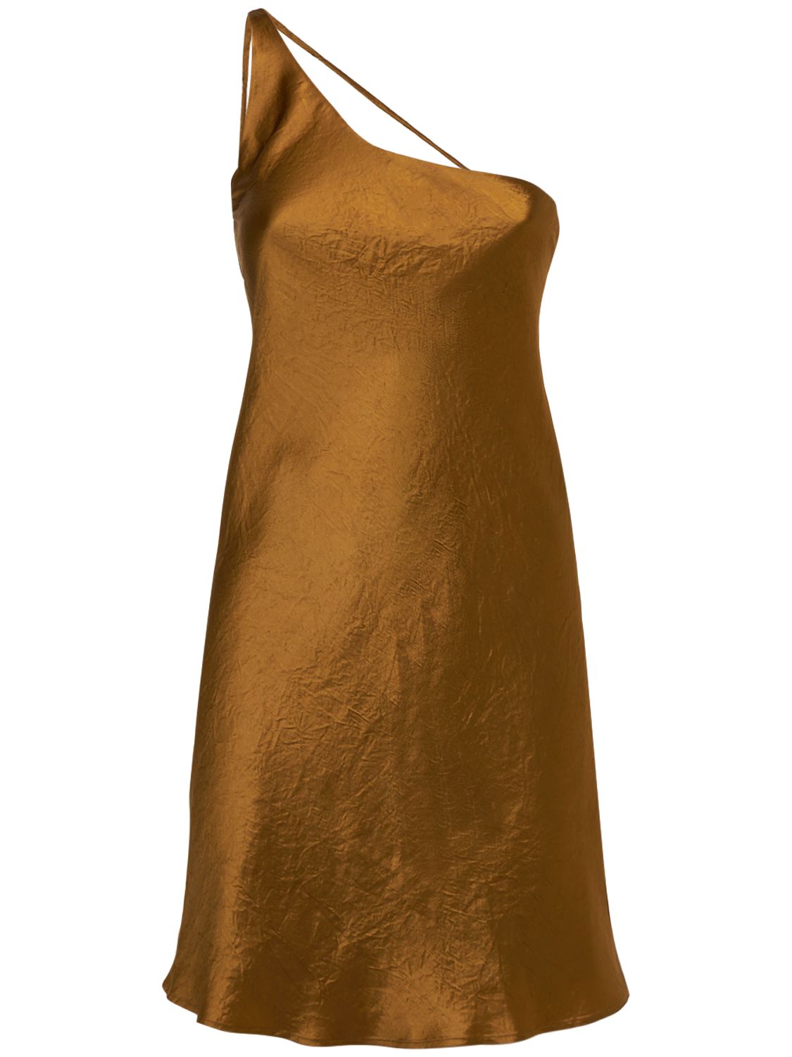 Third Form Crush Bias One Shoulder Satin Mini Dress In Bronze ModeSens